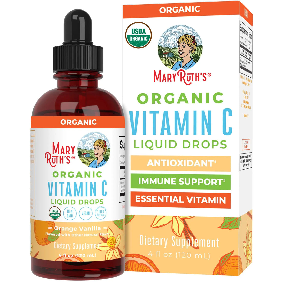 MaryRuth Organics Organic Vitamin C Supplement | Liquid Vitamin C Liquid Drops for Adults & Kids | Immune Support Supplement for Overall Health | Vegan | Non-GMO | Gluten Free | 4 Fl Oz MARYRUTH'S Au supplements