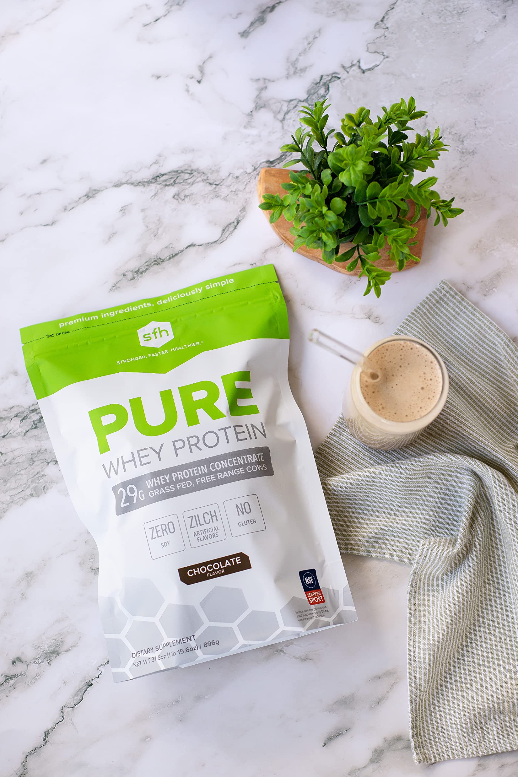 SFH Pure Whey Protein Powder (Chocolate) Best Tasting 100% Grass Fed Whey SFH Au supplements