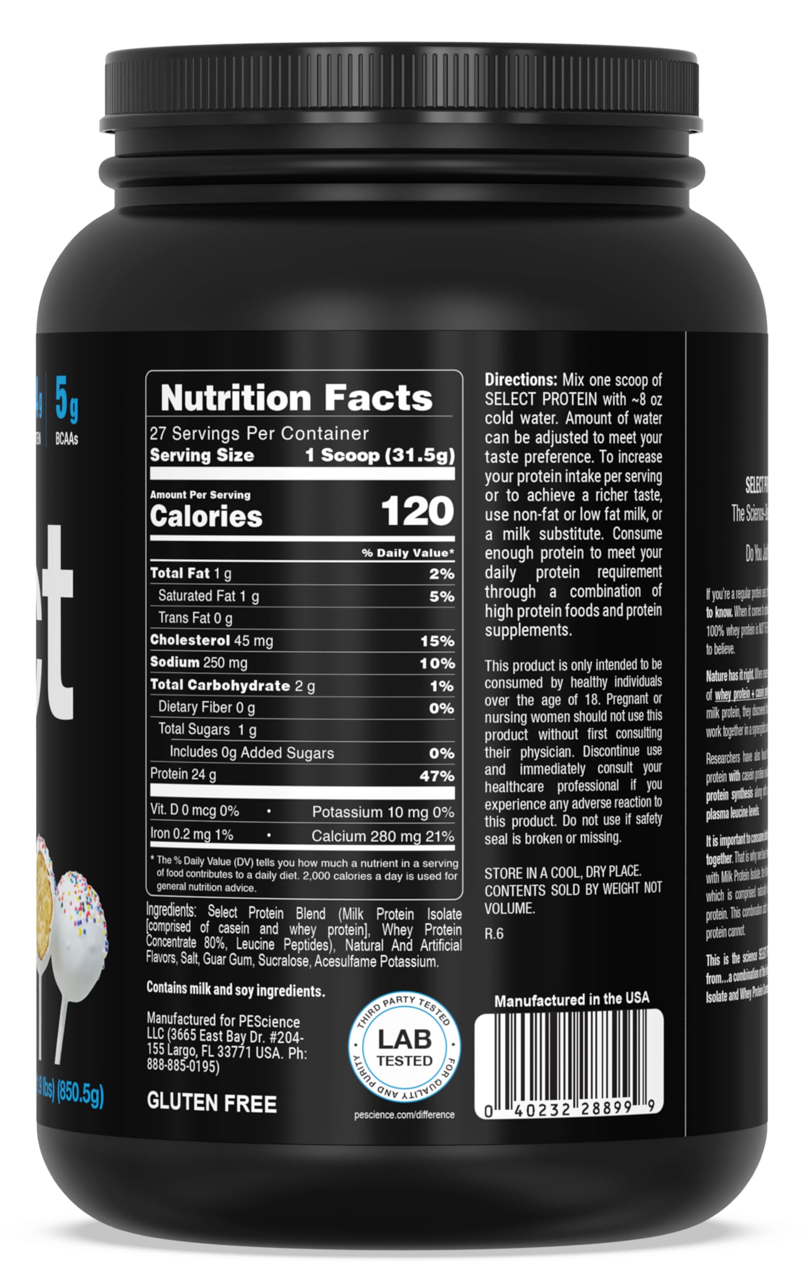 PEScience Select Low Carb Protein Powder, Cake Pop, 27 Serving, Keto Friendly PEScience Au supplements