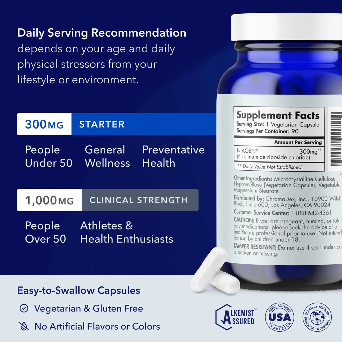 TRU NIAGEN Patented NAD Supplement for Brain Function, Anti Aging & Cell Regeneration, 300mg Niagen, 90 Servings | Supports Cellular Energy, Muscle | Nicotinamide Riboside (NR) Take 1 Daily | 1 Bottle TRU NIAGEN Au supplements