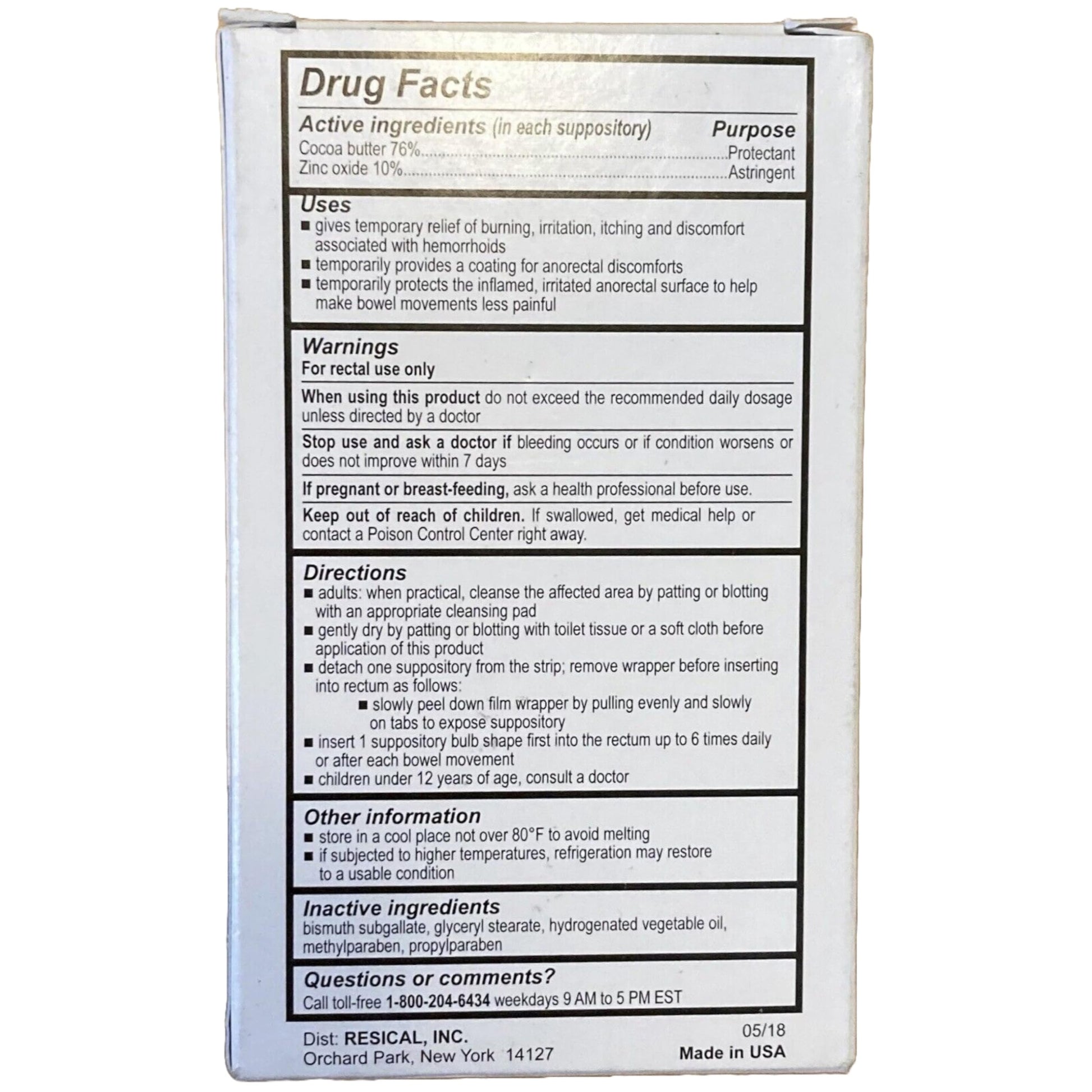Calmol 4 Suppositories 24 (3 Pack) [Health and Beauty] RESTICOL INC. Au supplements