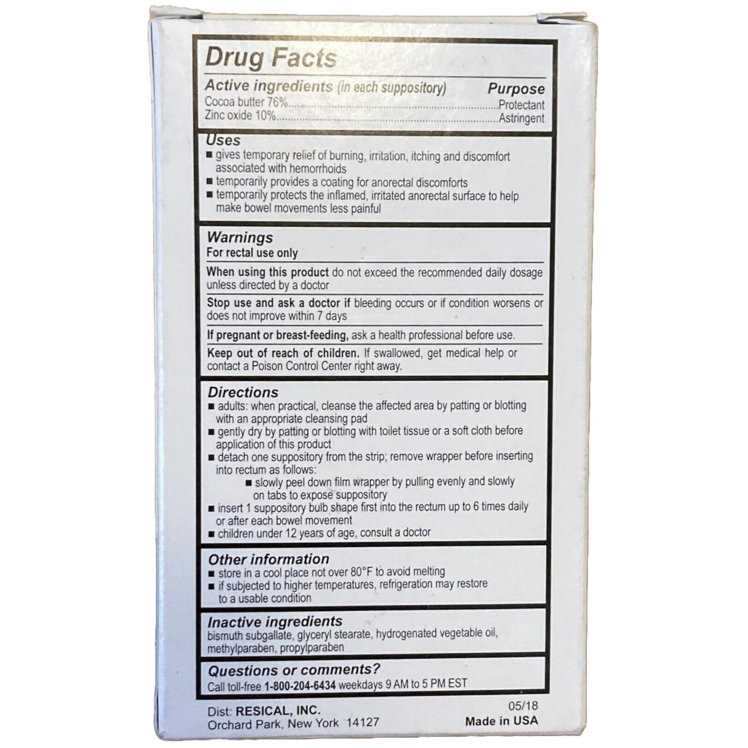 Calmol 4 Suppositories 24 (3 Pack) [Health and Beauty] RESTICOL INC. Au supplements