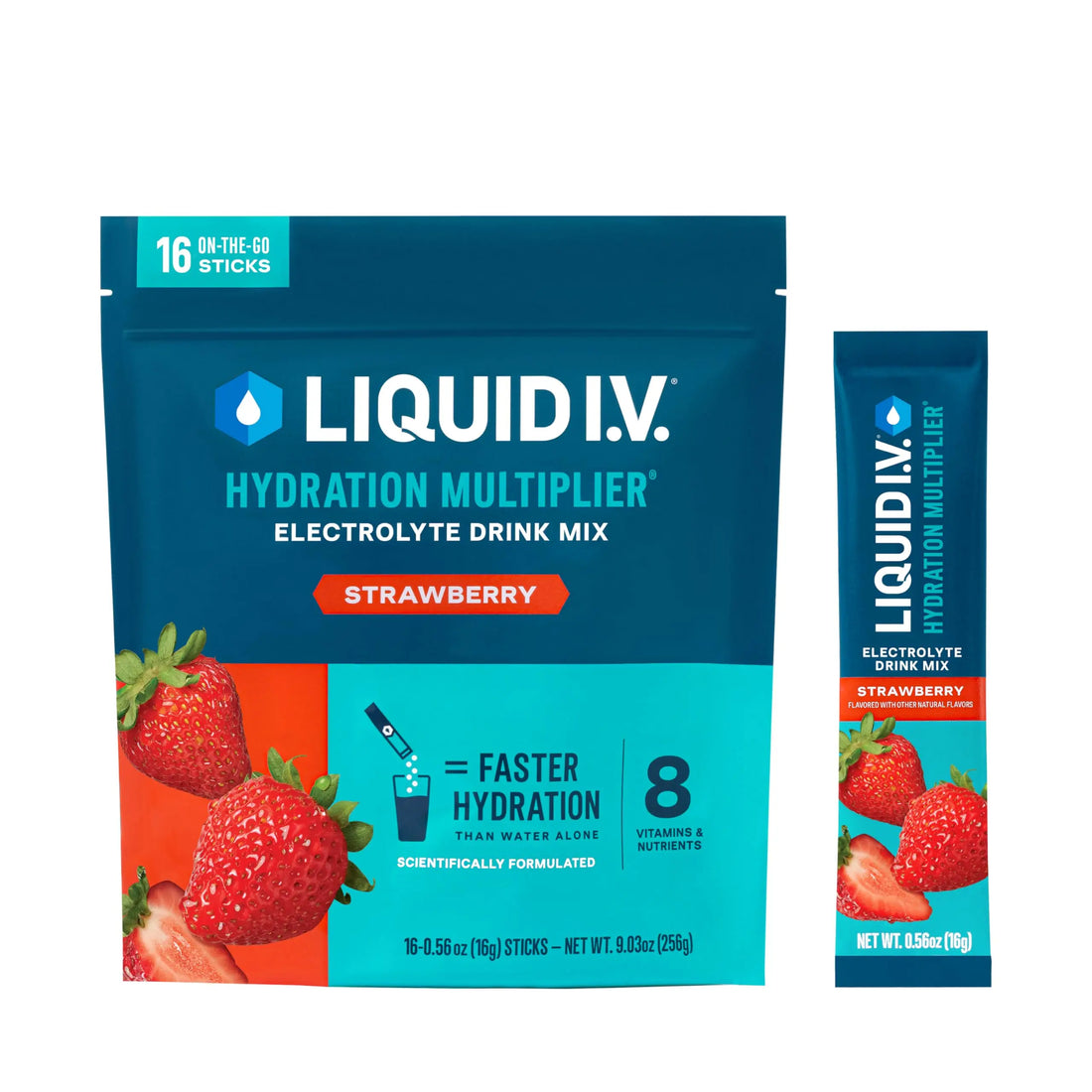 Liquid I.V.® Hydration Multiplier - Strawberry | Electrolyte Powder Drink Mix | 1 Pack (16 Servings) Liquid I.V. Au supplements