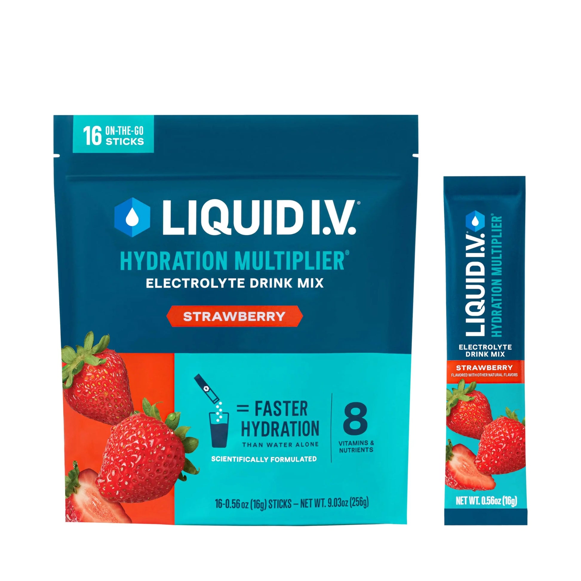 Liquid I.V.® Hydration Multiplier - Strawberry | Electrolyte Powder Drink Mix | 1 Pack (16 Servings) Liquid I.V. Au supplements