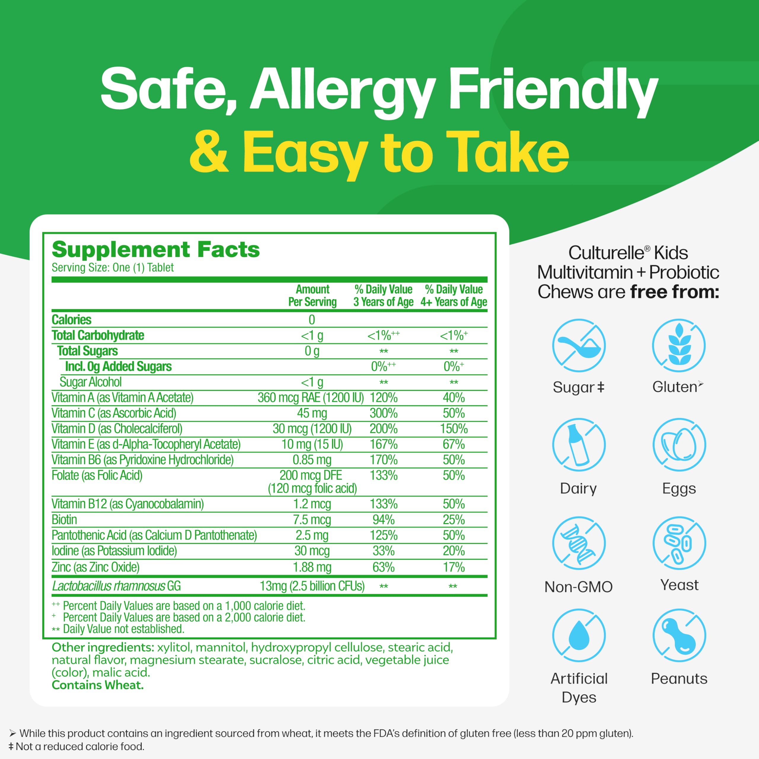 Culturelle Kids Complete Chewable Multivitamin + Probiotic For Kids, Ages 3+, 50 Count, Digestive Health, Oral Health & Immune Support CulturelleBuy Supplements Australia