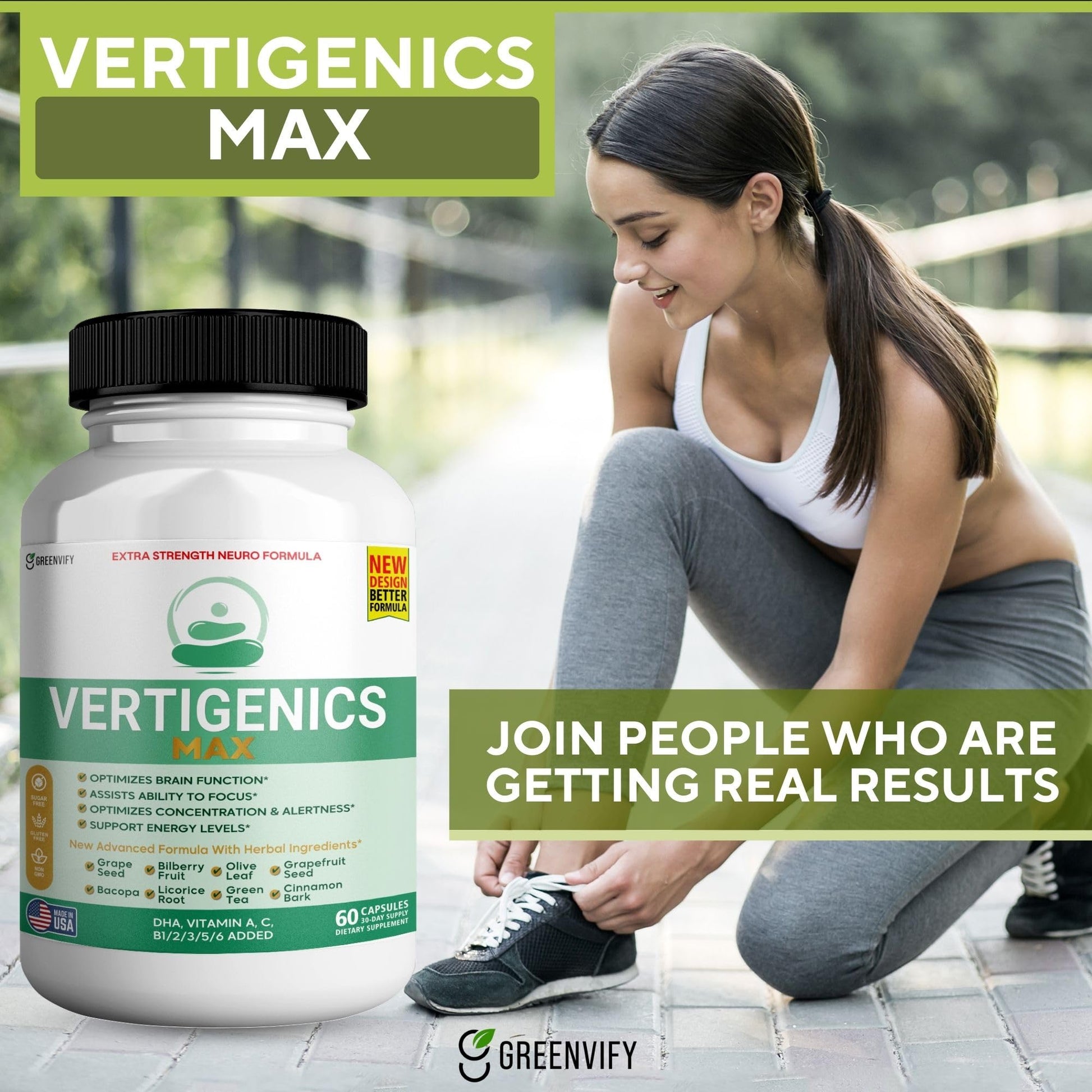 Vertigenics Max – Brain & Focus Support Supplement – Extra Strength Neuro Formula with Vitamins, Minerals & Herbal Blend – Supports Clarity, Alertness & Energy – 60 Capsules (1) Vertigenics Au supplements