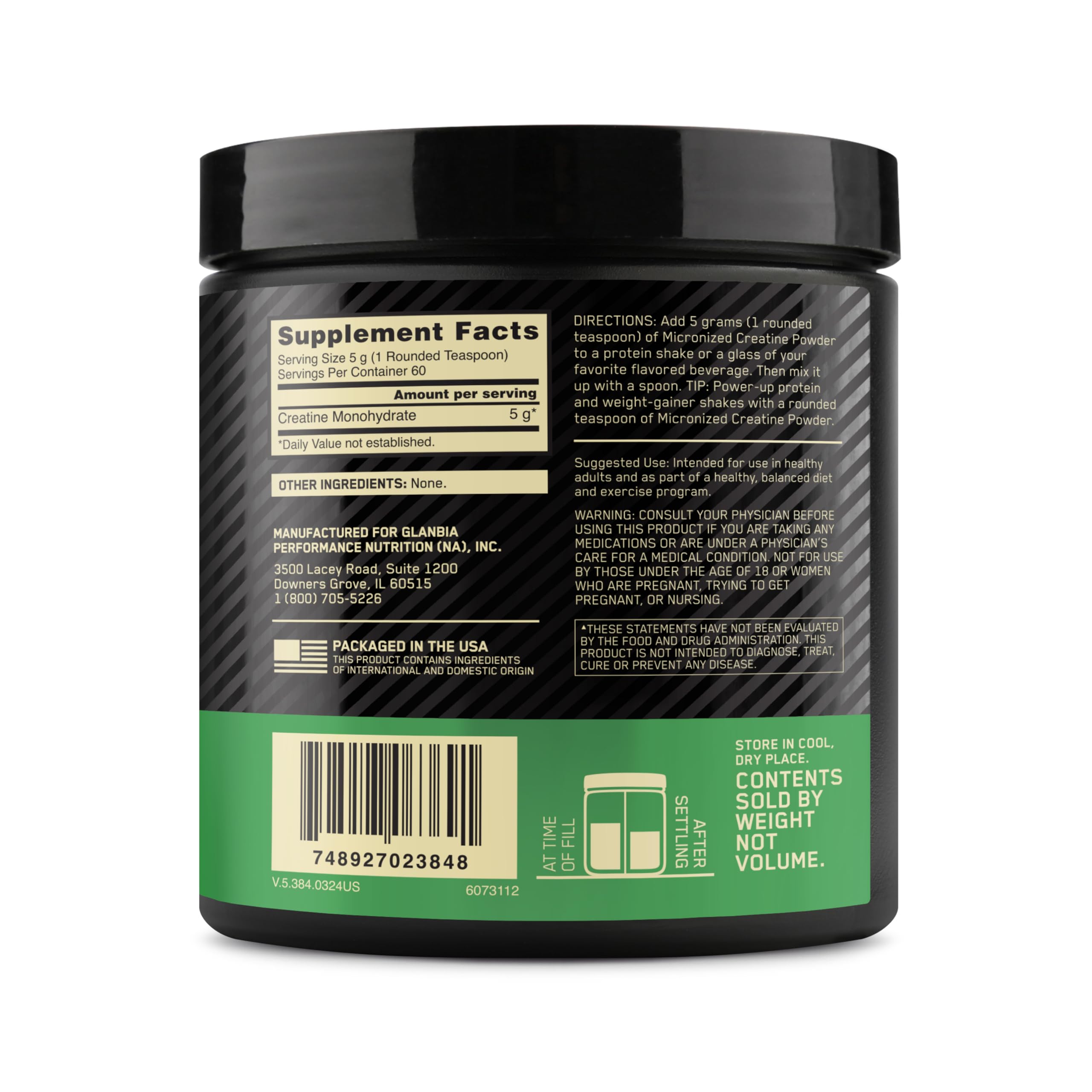 Optimum Nutrition Micronized Creatine Monohydrate Powder, Unflavored, 60 Servings, 300 Grams Optimum Nutrition Au supplements