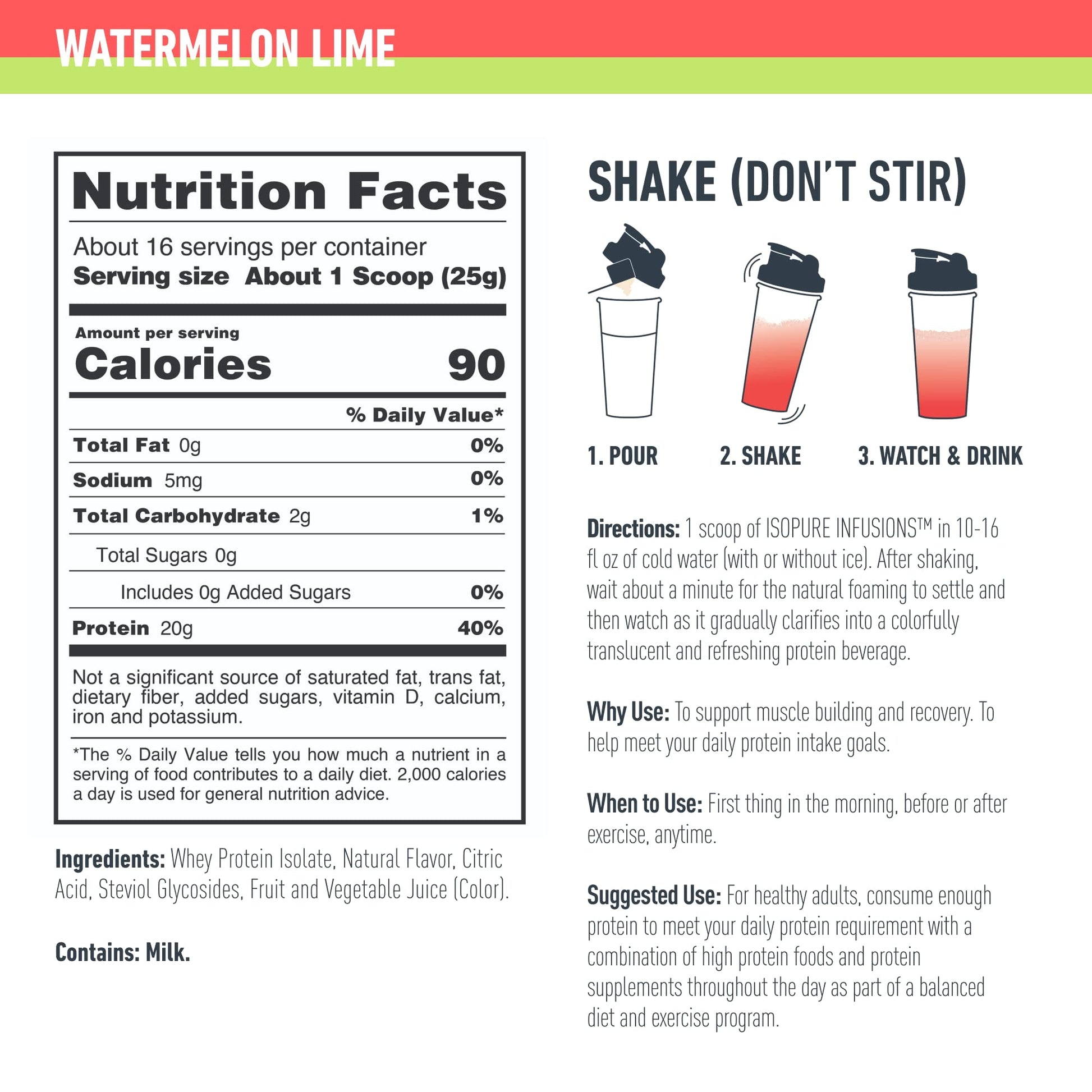 Isopure Protein Powder, Clear Whey Isolate Protein, Post Workout Recovery Drink Mix Isopure Au supplements