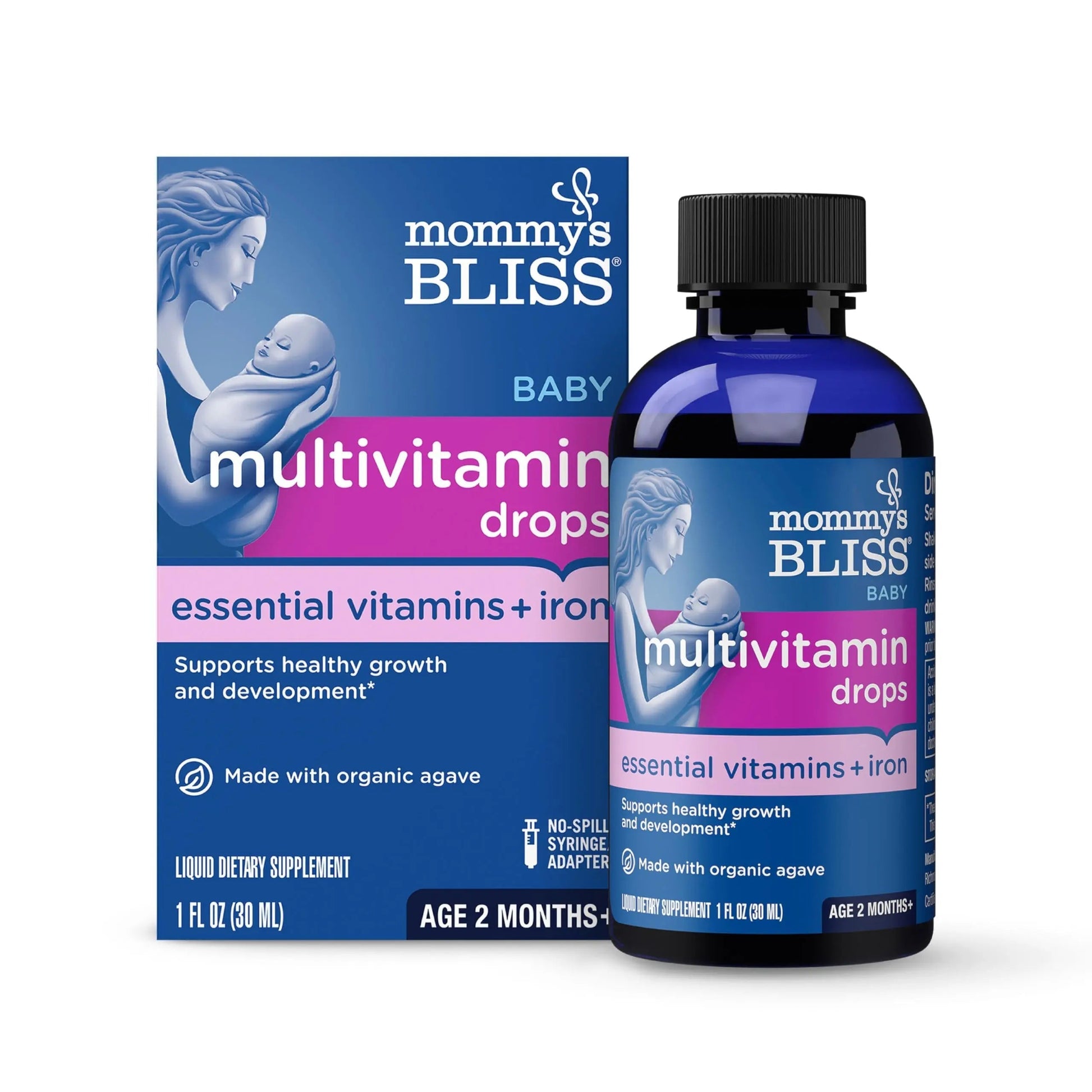 Mommy's Bliss Baby Multivitamin + Iron, Daily Essential Baby Vitamins for Immune Support, Healthy Growth & Bone Development, Age 2 Months+, 30 ml Mommy's Bliss Au supplements