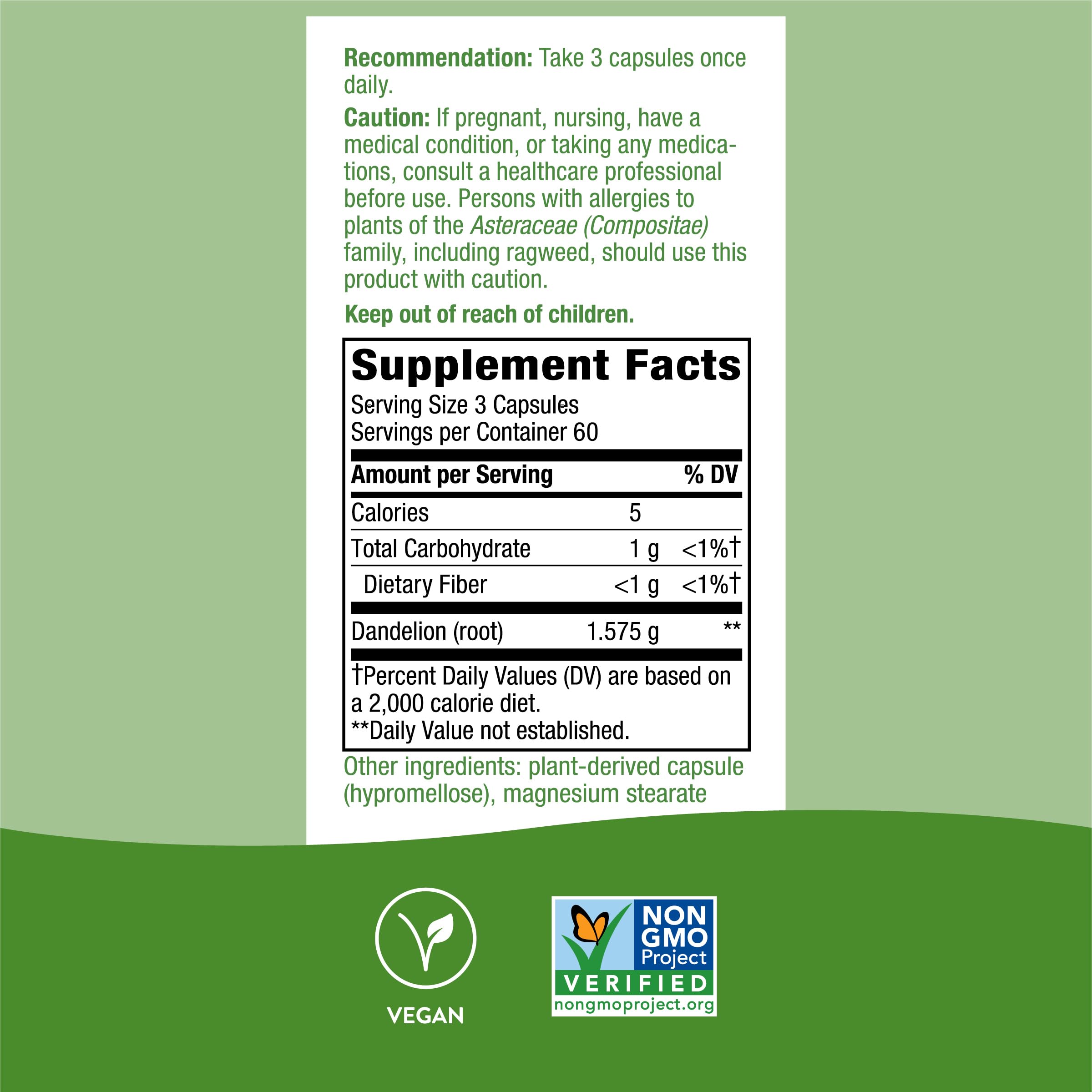 Nature's Way Dandelion Root Diuretic Herb* 525 mg per Capsule Non-GMO Nature's Way Au supplements