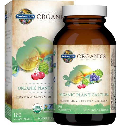 Garden of Life Calcium Supplement with Magnesium & Organic Vitamin D3 K2, Made from Whole Foods, Gluten-Free, 180 Count Garden of LifeAU supplements