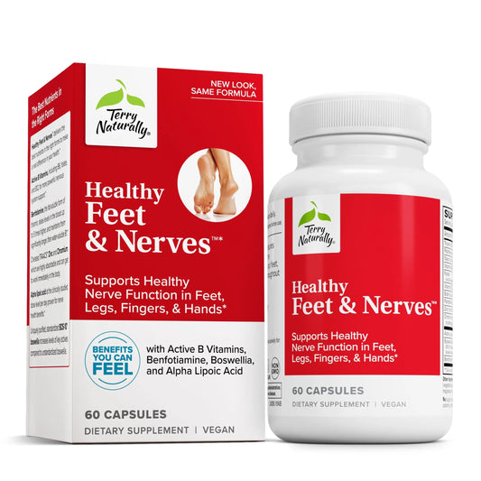 Terry Naturally Healthy Feet & Nerves - Herbal Supplement with Bioactive Vitamin B12 - Circulation & Nerve Health Support Supplement - Vegan Capsules with Boswellia Serrata - 60 Capsules Terry NaturallyAU supplements