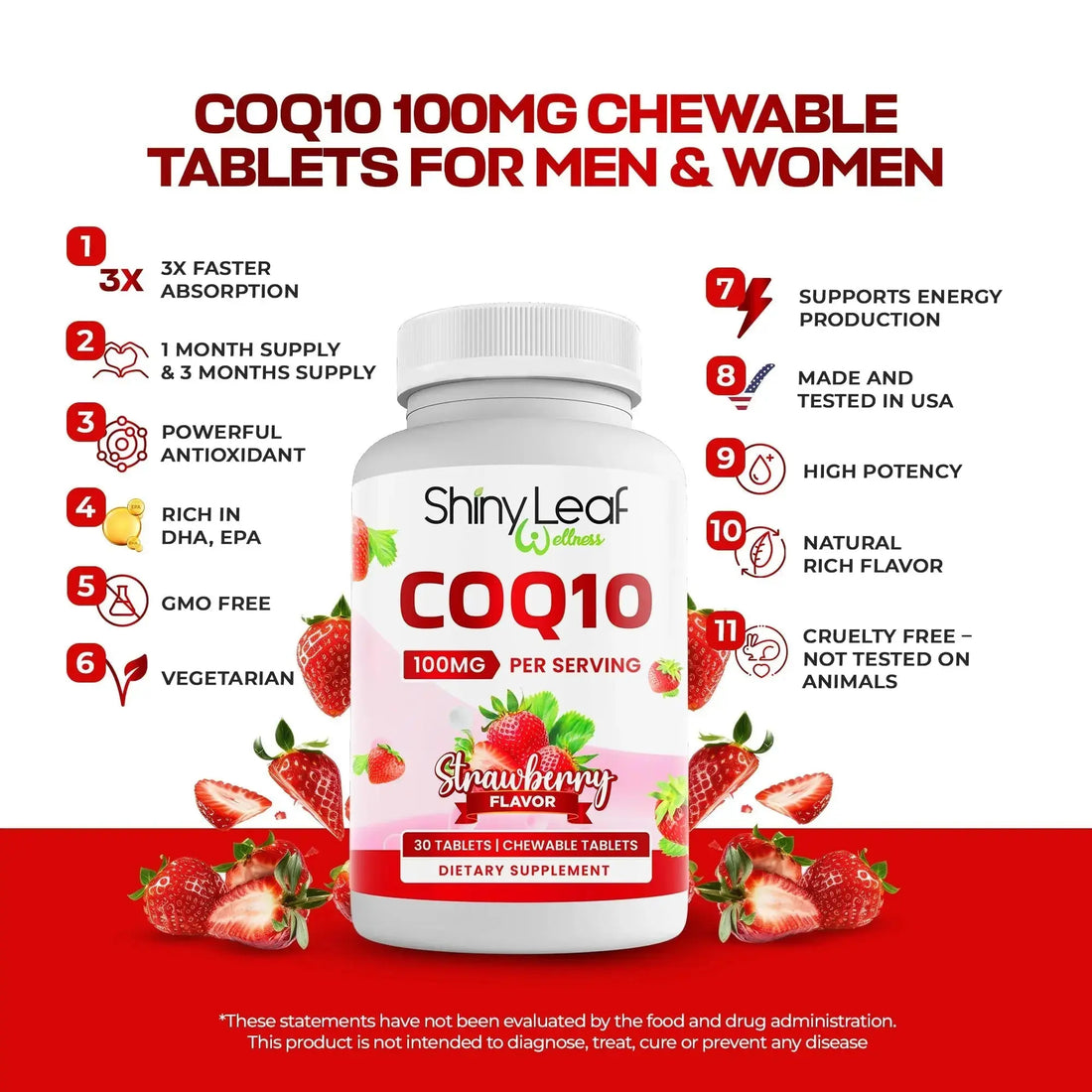 Bariatric Multivitamin Iron-Free One Capsule Per Day and CoQ10 100mg Supplement for Brain Health and Energy Management for Women and Men Shiny Leaf AU supplements
