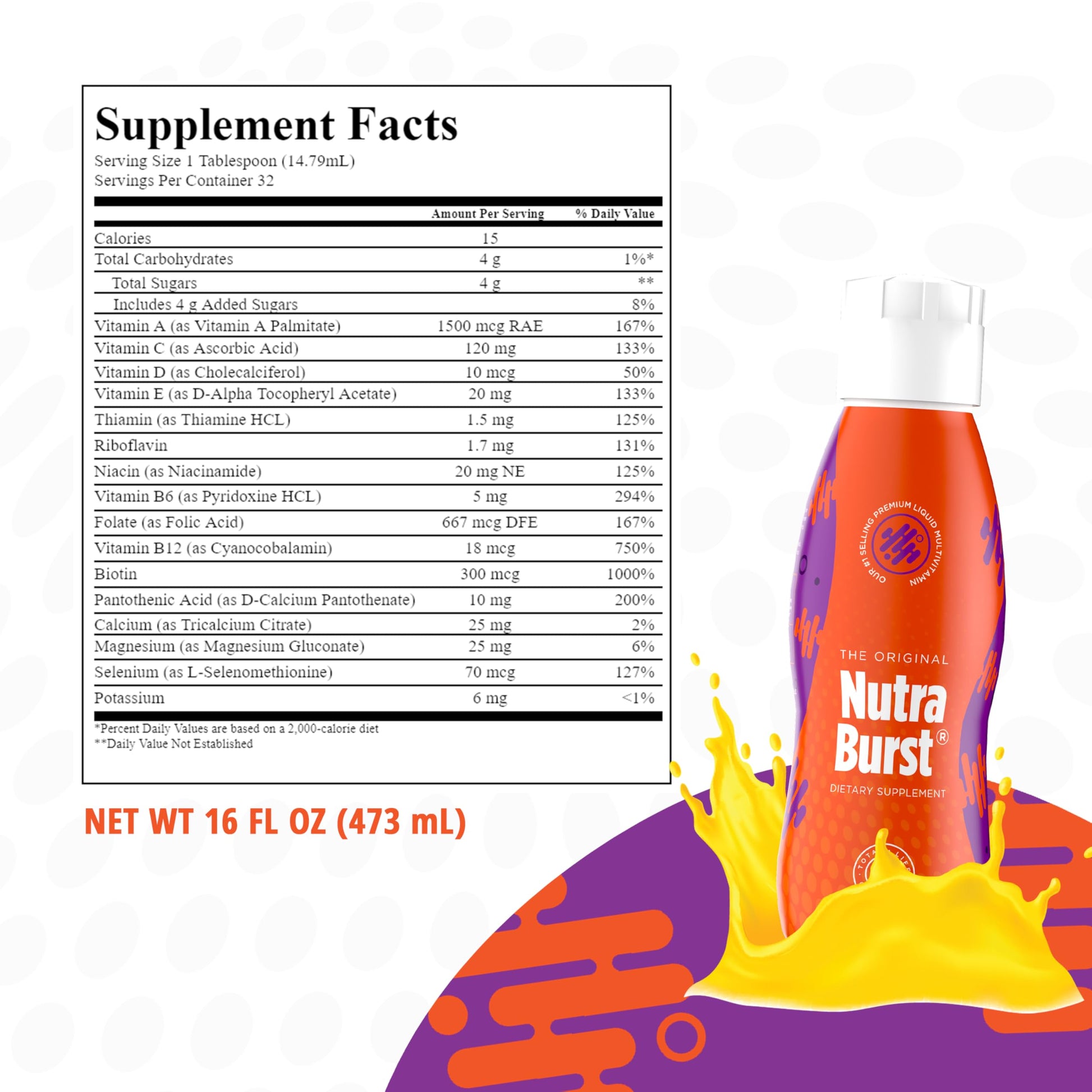 Total Life Changes NutraBurst - Liquid Multivitamin, Daily Nutritional Support, Packed with Essential Vitamins and Minerals, 16 fl. oz NUTRA BURST Au supplements