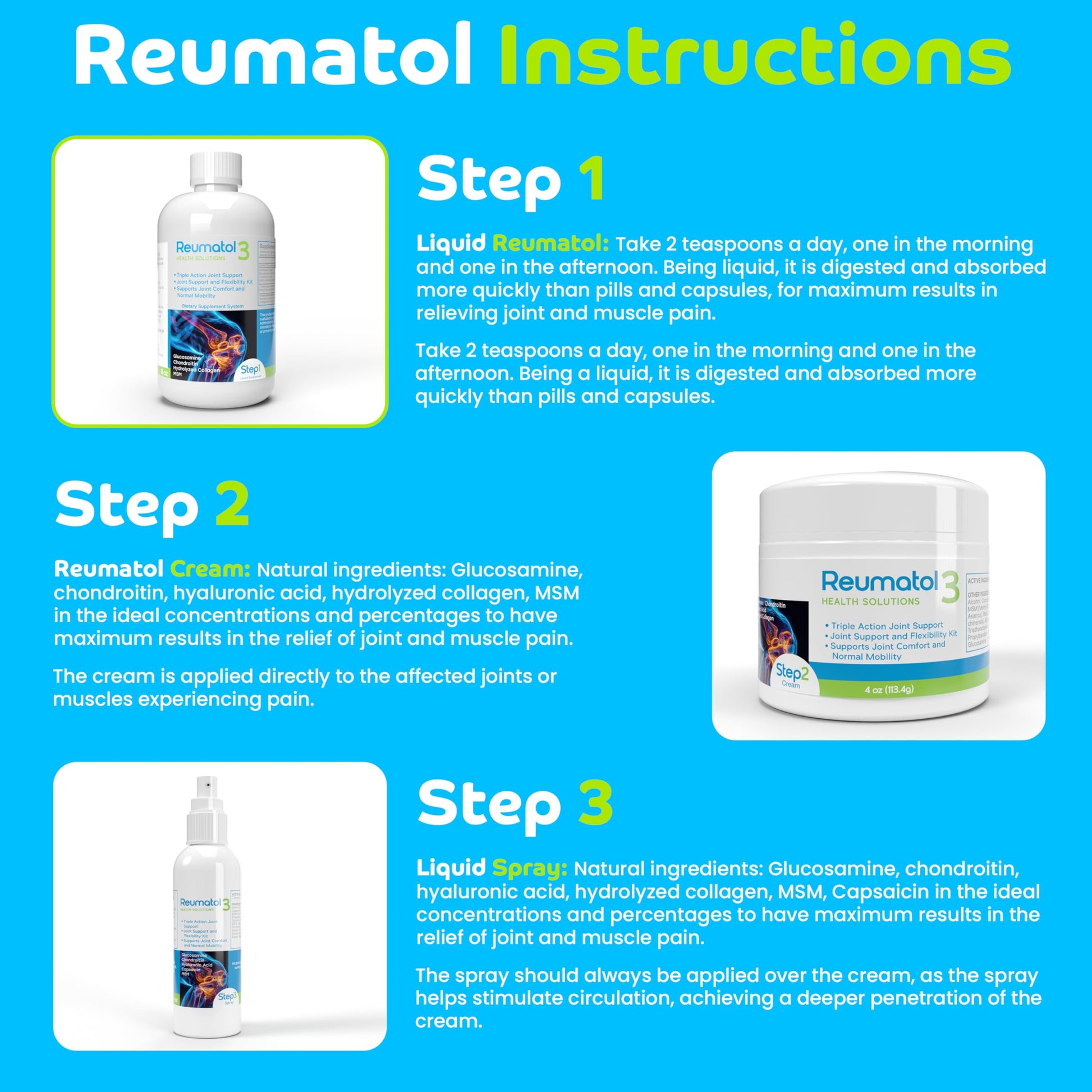 Reumatol 3 Kit – Natural Joint Support Formula for Comfort and Mobility | Helps Ease Stiffness & Promotes Flexible Joints | Herbal Blend for Daily Wellness Reumatol Health Solutions Au supplements