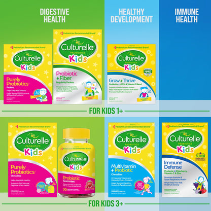 Culturelle Kids Probiotic + Fiber Packets (Ages 3+) - 24 Count - Digestive Health & Immune CulturelleUS supplements