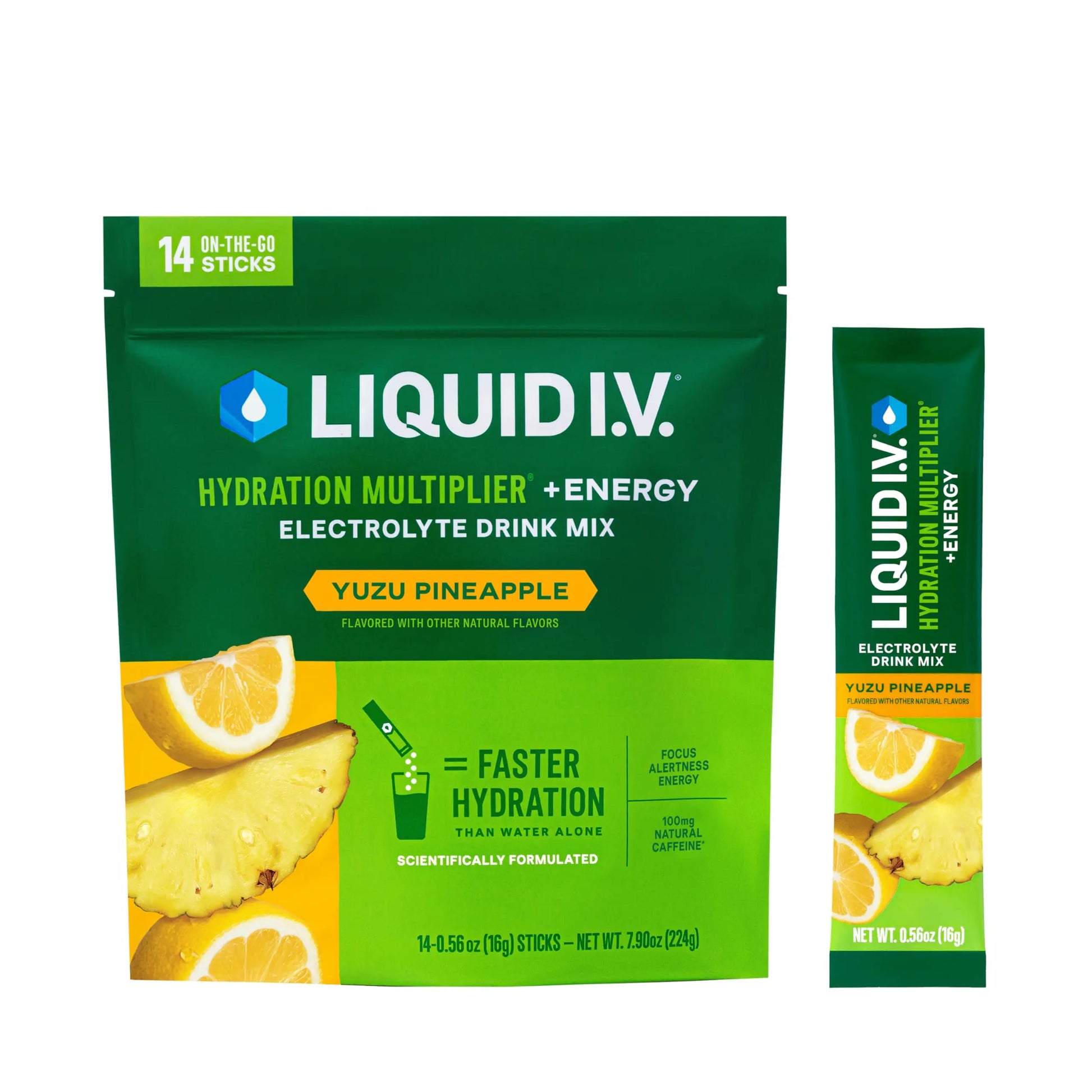 Liquid I.V.® Hydration Multiplier +Energy - Yuzu Pineapple | Electrolyte Powder Drink Mix | 1 Pack (14 Servings) Liquid I.V. Au supplements
