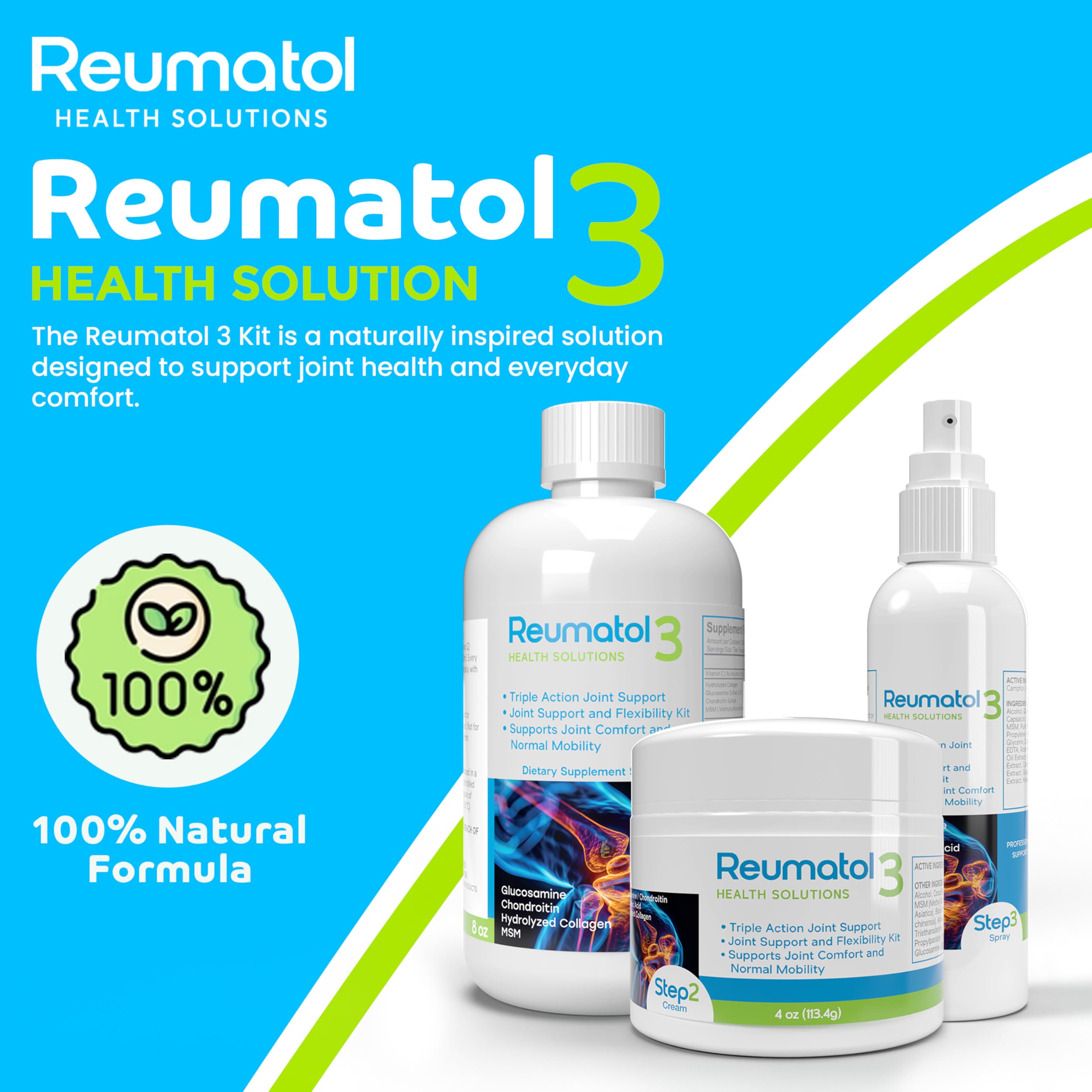 Reumatol 3 Kit – Natural Joint Support Formula for Comfort and Mobility | Helps Ease Stiffness & Promotes Flexible Joints | Herbal Blend for Daily Wellness Reumatol Health Solutions Au supplements