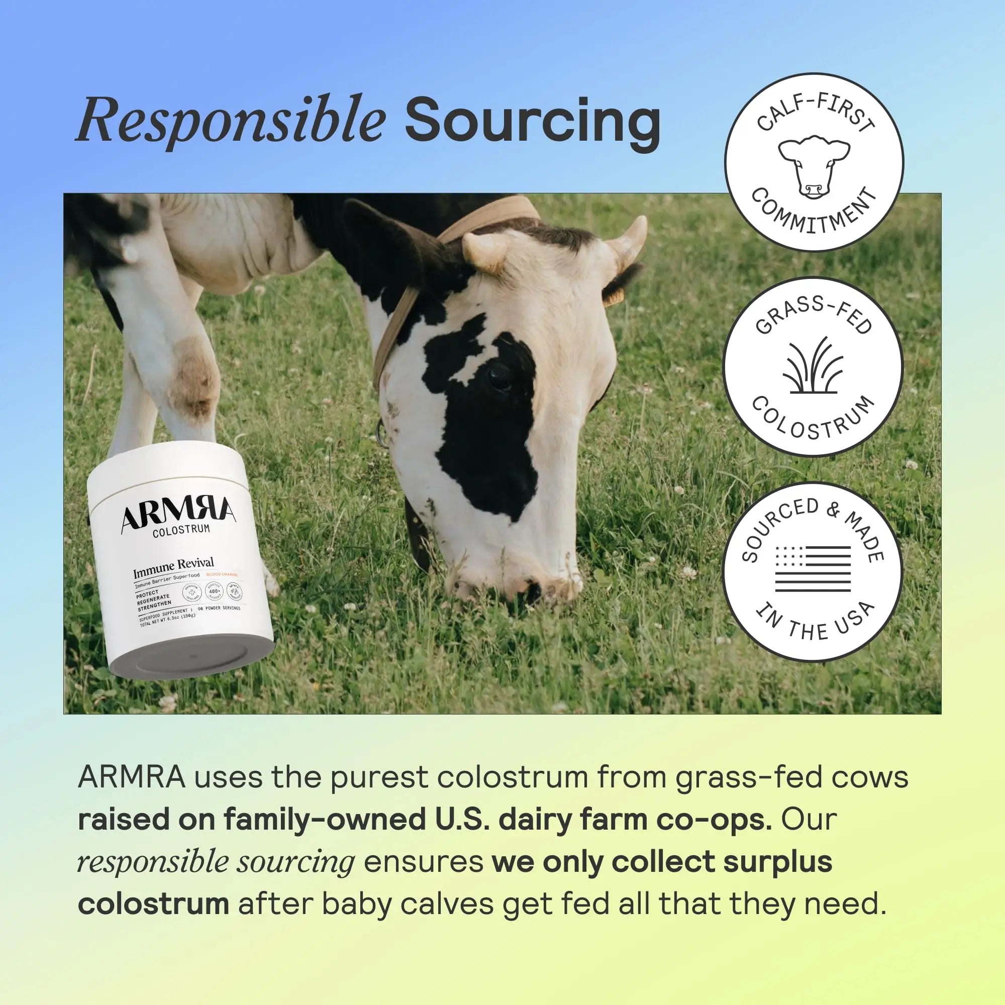 ARMRA Colostrum™ Powder | Blood Orange | Gut Health & Bloating | Skin & Hair | Immunity | Keto, Gluten & Fat-Free | 30 Servings ARMRA Au supplements