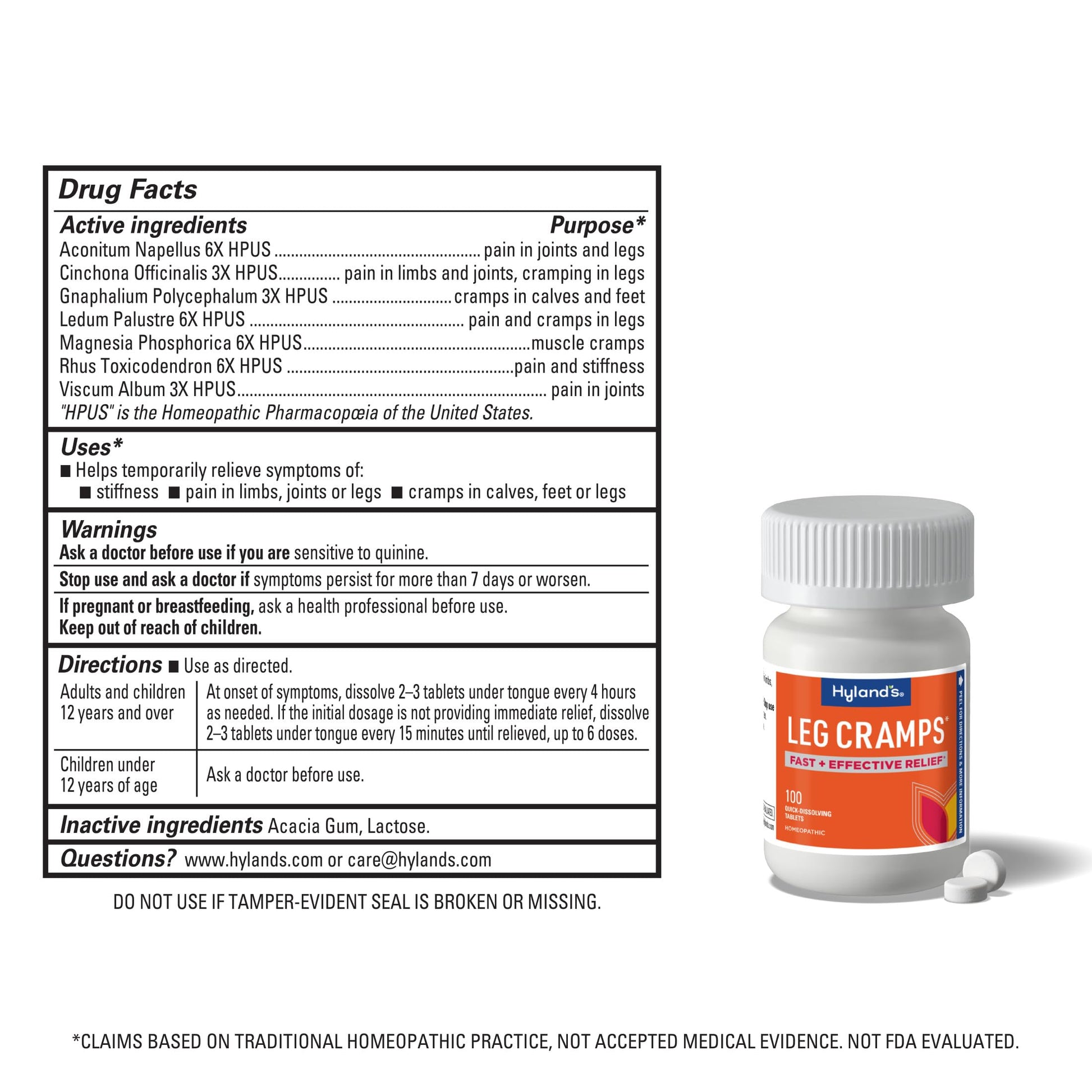 Hyland's, Leg Cramps, 100 Tablets (2 Pack) Hyland's Au supplements