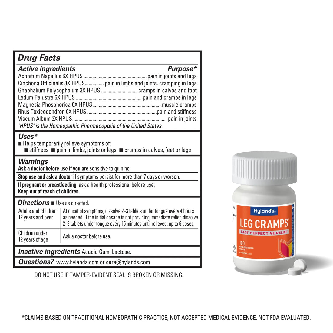 Hyland's Leg Cramps, Relief of Leg, Calf, Charley Horses, and Foot Cramps, 100 Quick-Dissolving Tablets 3-Pack (300 Total) Hyland's uk supplements