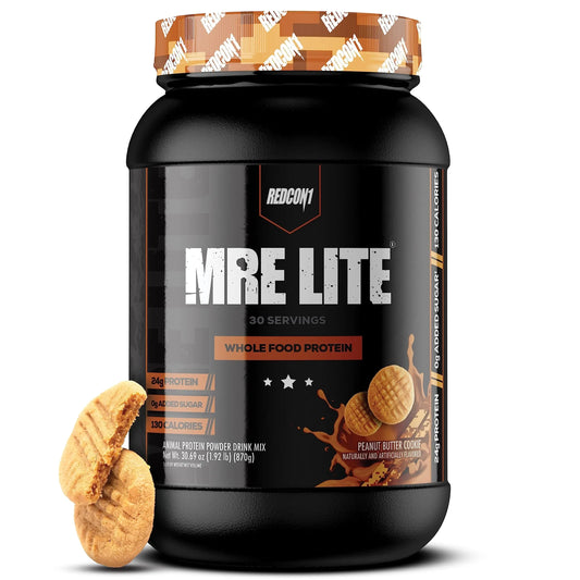 REDCON1 MRE Lite Whole Food Protein Powder, Peanut Butter Cookie - Low Carb & Whey REDCON1AU supplements