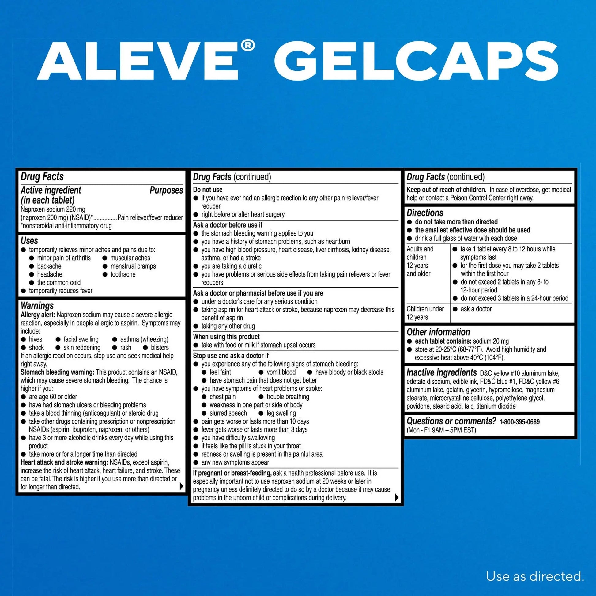 Aleve Gelcaps with Easy Open Arthritis Cap, Naproxen Sodium, Medication for Arthritis Pain, 160 Count Aleve Au supplements