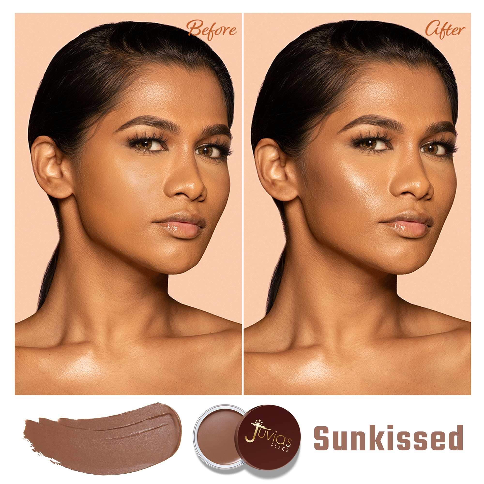 Juvia's Place Bronzed Cream Bronzer - Sunkissed - Smooth Cream Bronzer Pot for Sun-Kissed Glow & Warmth, Buildable & Blendable Makeup Contour with Long-Lasting Matte Shimmer Finish, Highly Pigmented Juvia's Place Au supplements