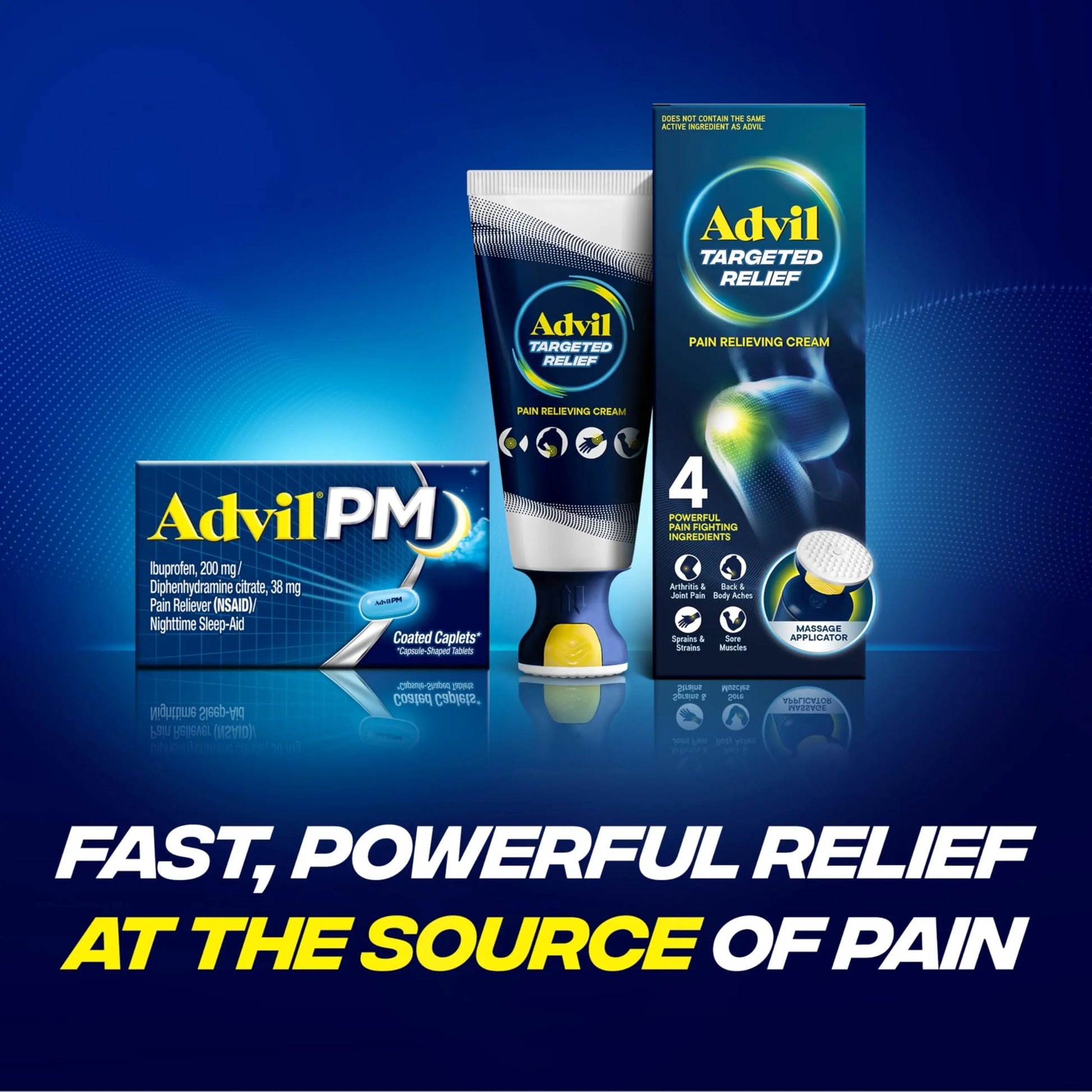 Advil PM Pain Reliever and Nighttime Sleep Aid, Pain Medicine with Ibuprofen for Pain Relief and Diphenhydramine Citrate for a Sleep Aid - 50x2 Coated Caplets Advil Au supplements