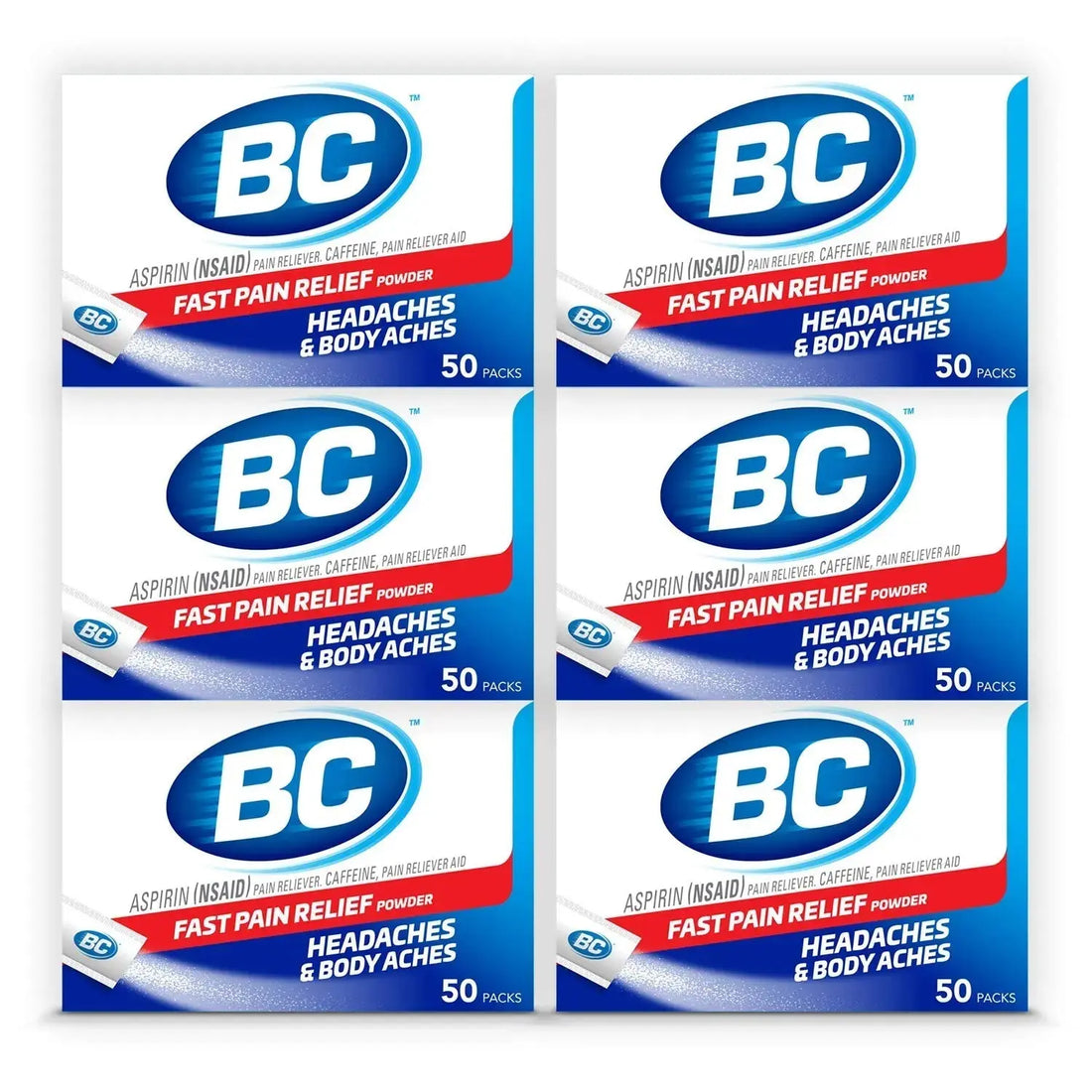 BC Powder Original Strength Pain Reliever, 50 Powder Sticks, 50 Count(Pack of 6) BC uk supplements