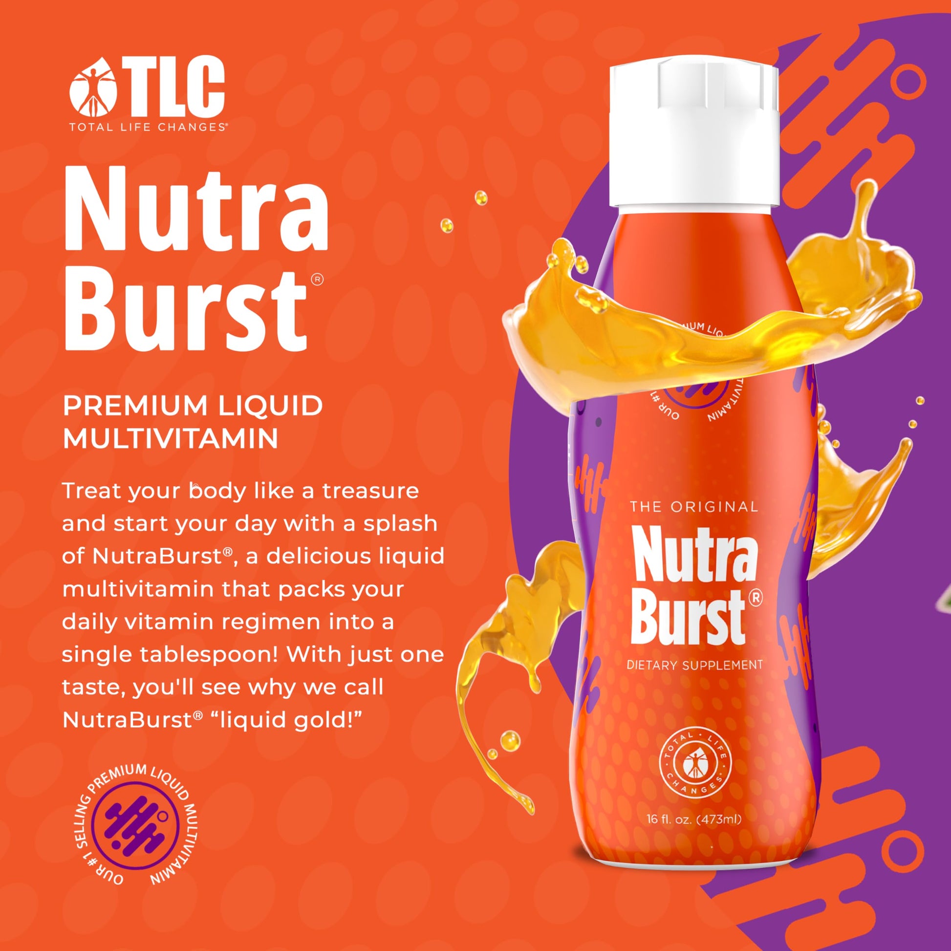 Total Life Changes NutraBurst - Liquid Multivitamin, Daily Nutritional Support, Packed with Essential Vitamins and Minerals, 16 fl. oz NUTRA BURST Au supplements