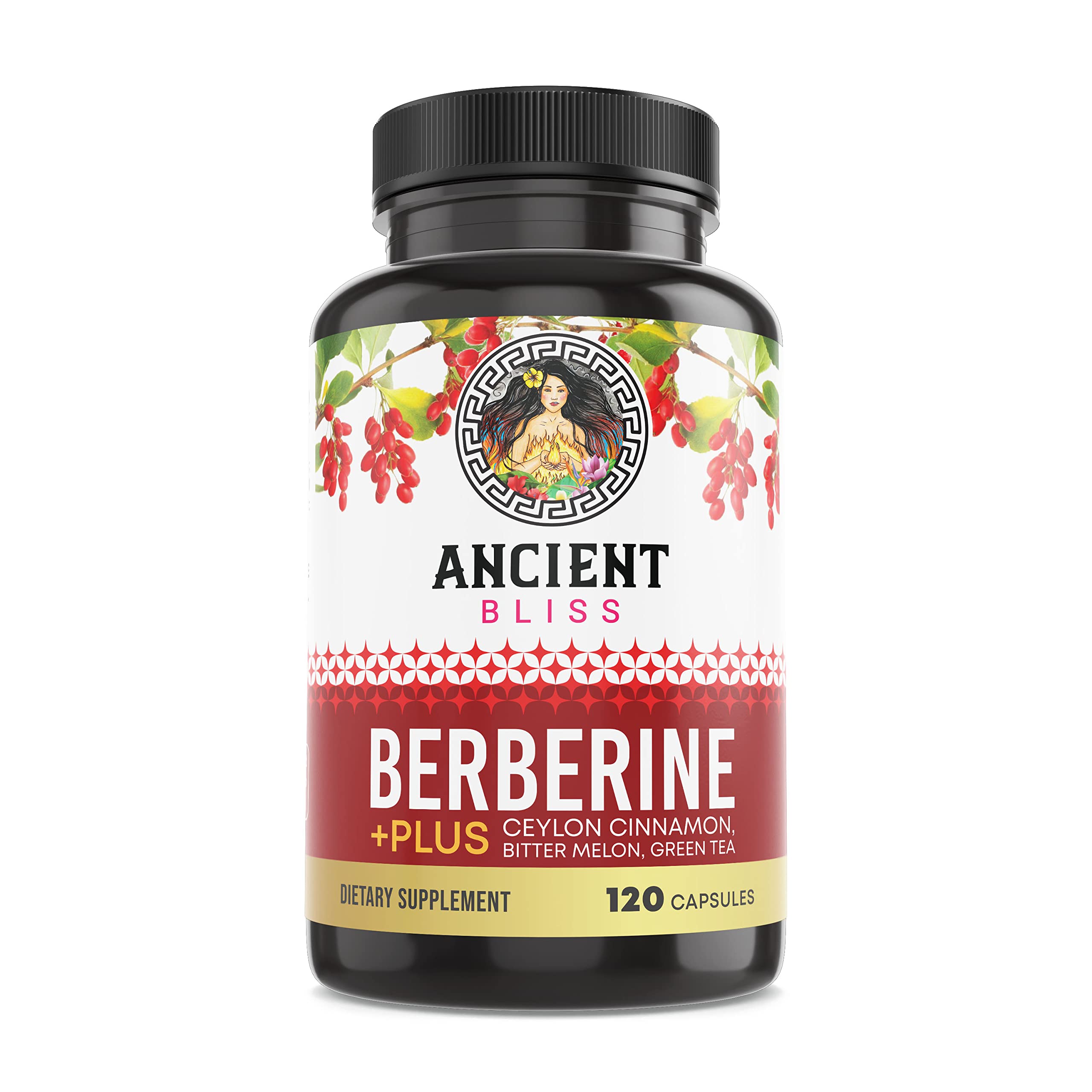 Ancient Bliss Berberine HCL 1200mg with Ceylon Cinnamon, Bitter Melon, and Green Tea Ancient Bliss Au supplements