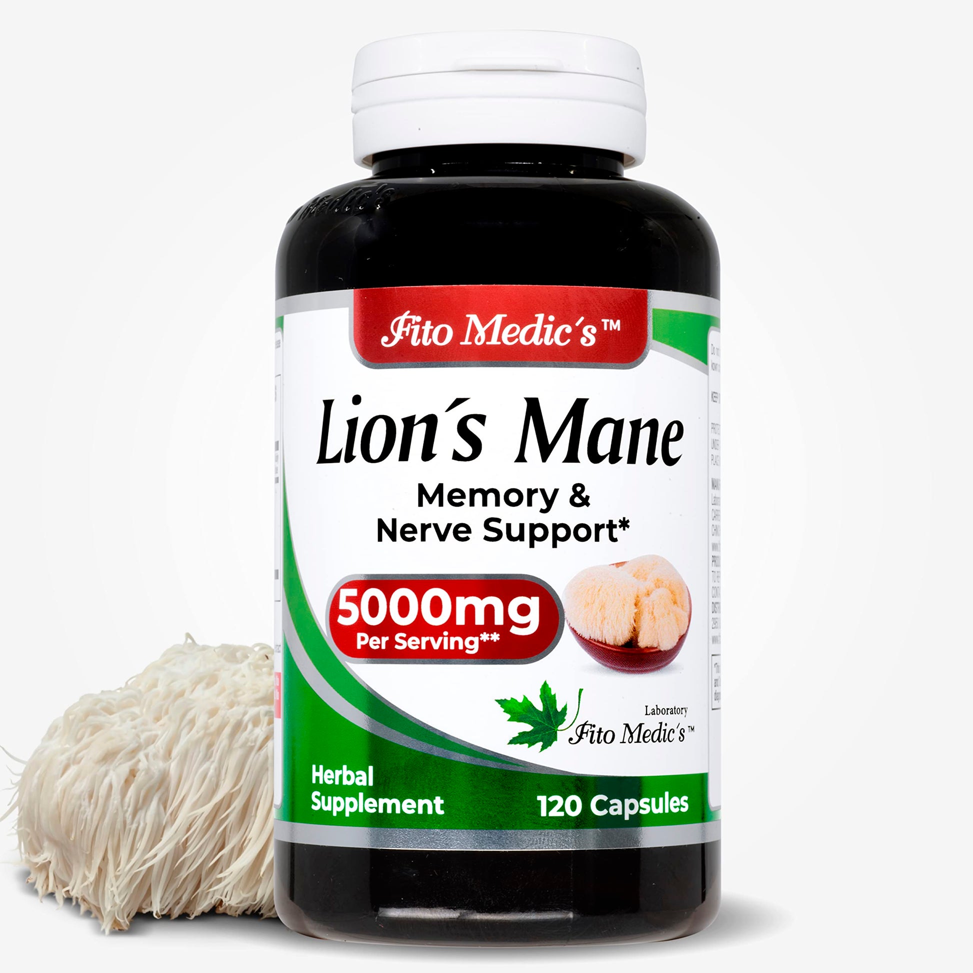 Lab | Lions Mane | 5000 mg per Serving | 120 Capsules | lions mane supplement | lions mane FITO MEDIC'S Au supplements