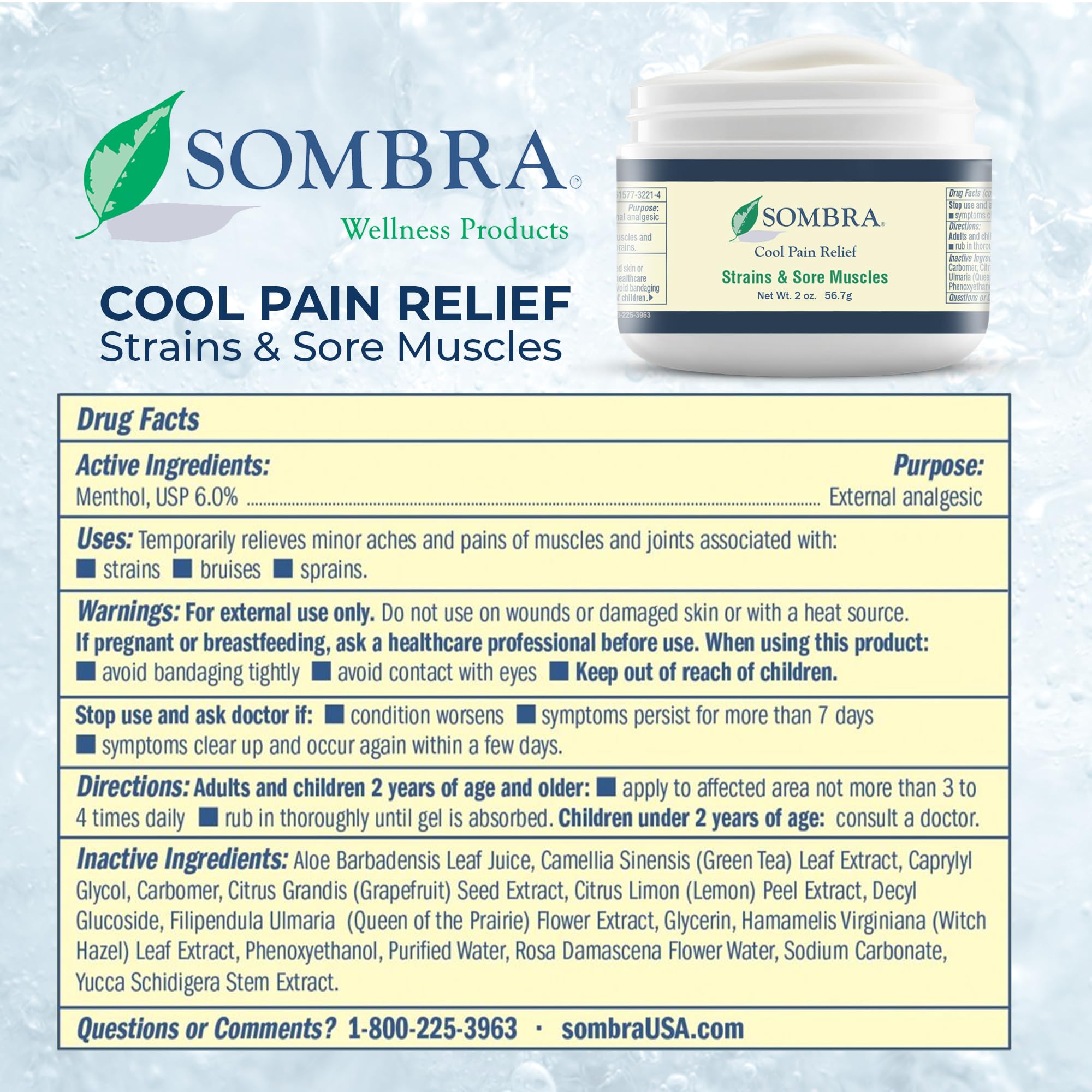 Sombra Warm & Cool Pain Relief Gel, Warm Relief for Arthritis and Chronic Pain Pre-Workout Muscle Rub, Cold for Swelling, Soreness, Post-Workout, Free of Artificial Fragrances, 2oz Per Jar Sombra Au supplements