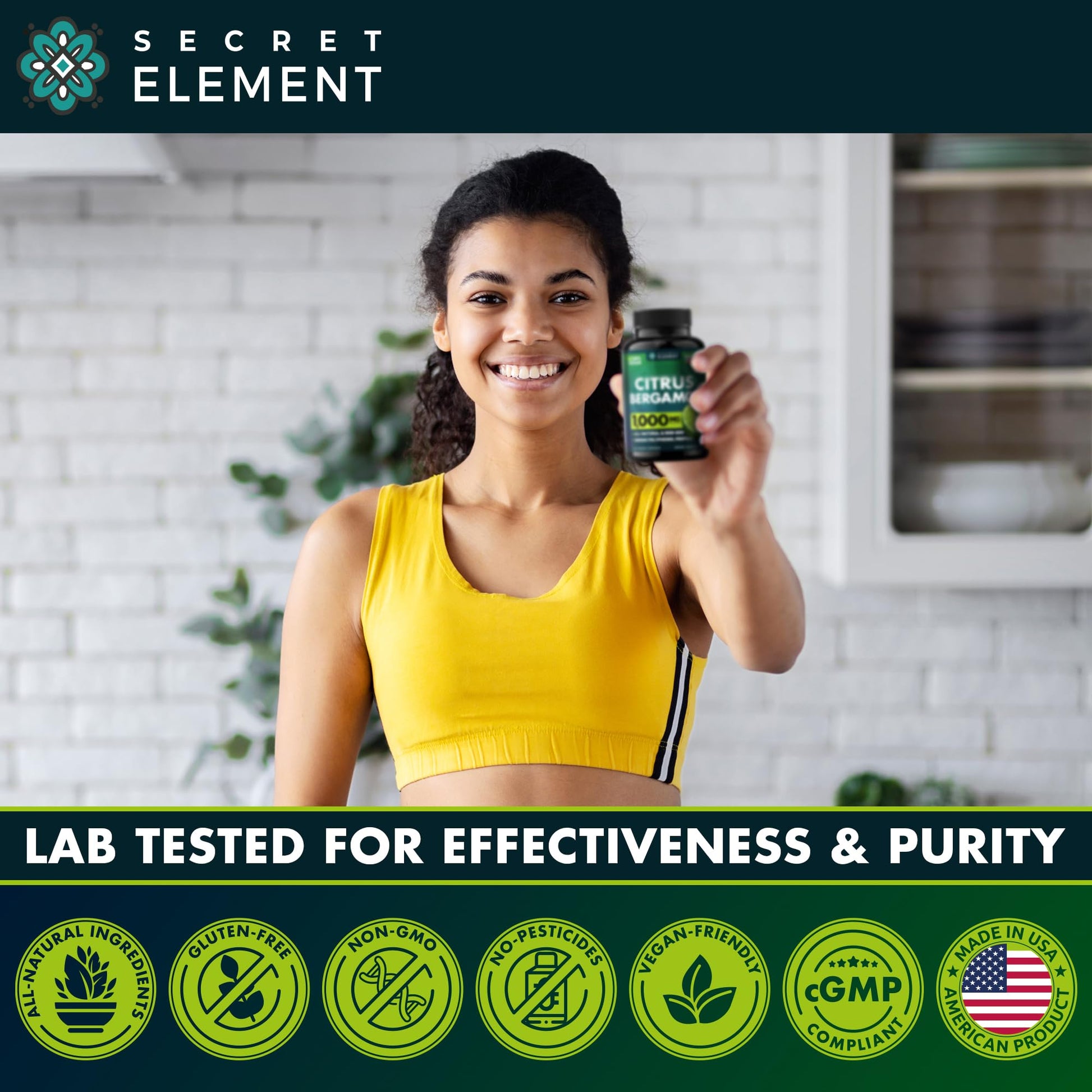 (2 PACK) Citrus Bergamot Extract 1000mg - Citrus Bergamot Supplement for Circulatory Health, Immunity, and Graceful Aging - 2x the potency of Citrus Bergamot 500mg Secret ElementUS supplements