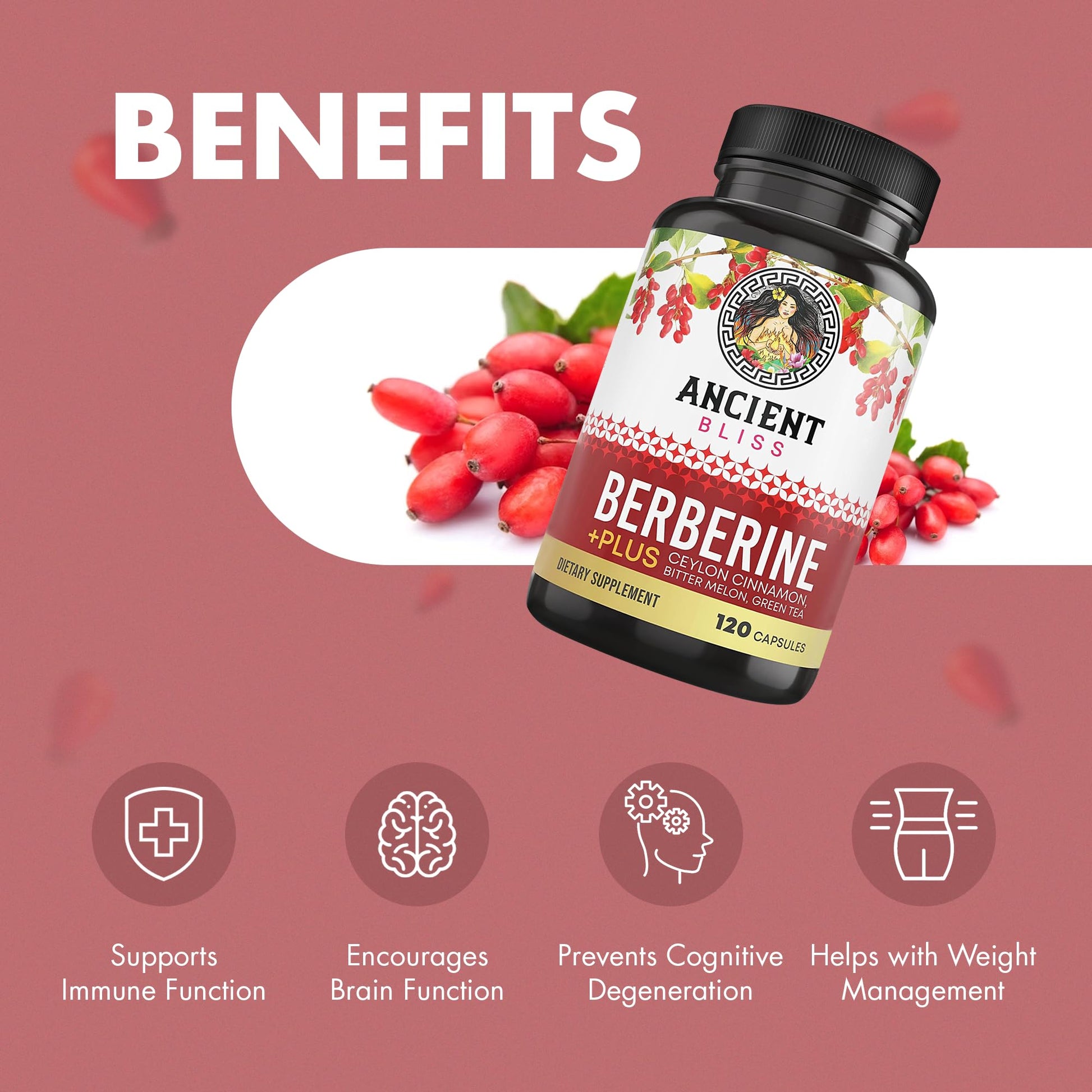 Ancient Bliss Berberine HCL 1200mg with Ceylon Cinnamon, Bitter Melon, and Green Tea Ancient Bliss Au supplements