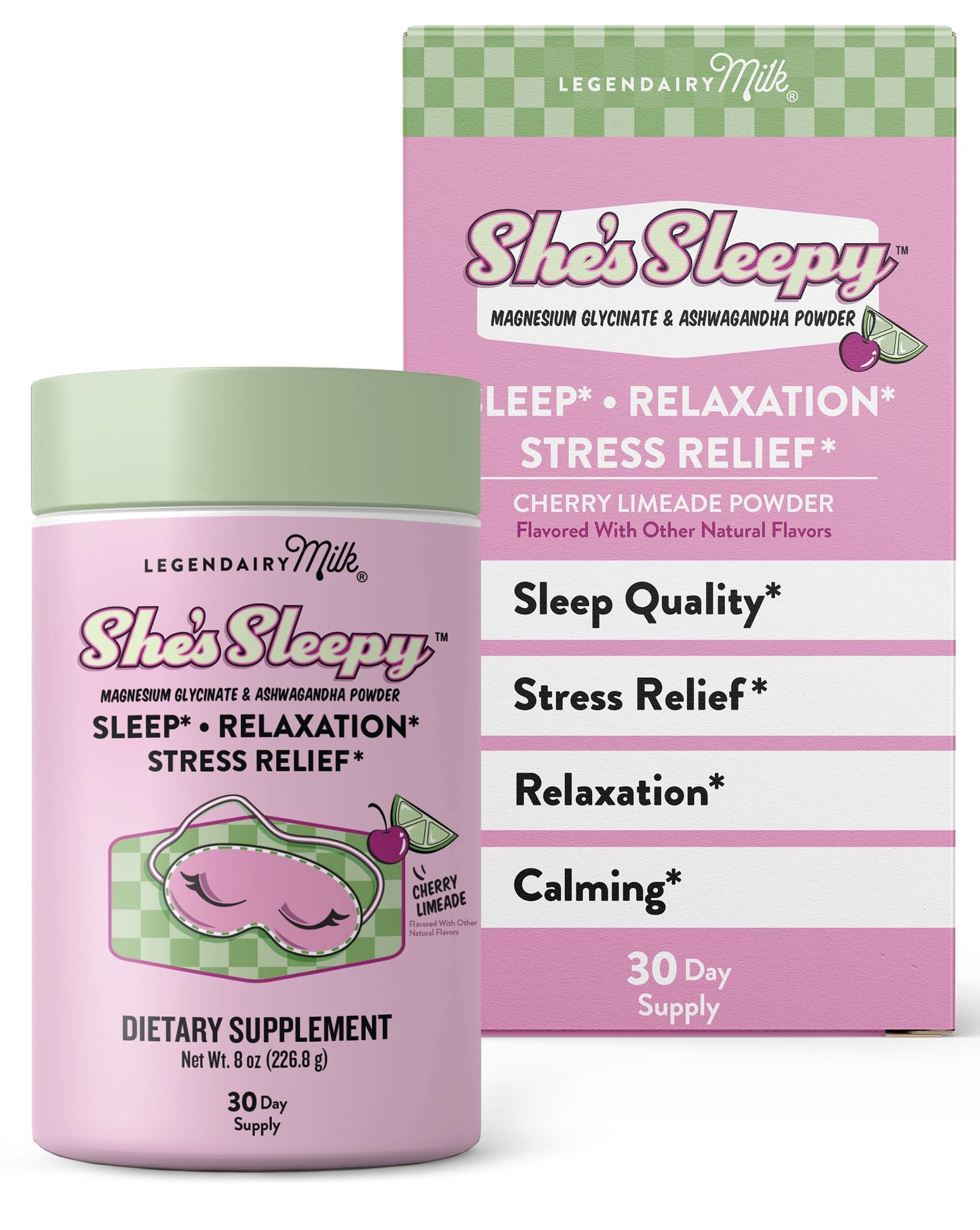 Legendairy Milk She’s Sleepy™ – Cherry Limeade – Nightly Sleep Aid, Sugar Free Drink Mix with Magnesium Glycinate & Ashwagandha Legendairy MilkUS supplements
