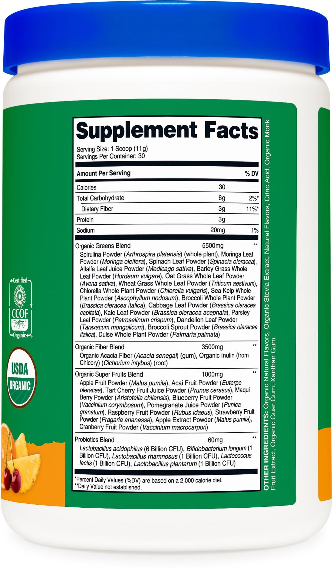 Nutricost Organic Super Greens Powder (30 Servings) Orange Sunrise Flavor - Superfood Supplement Drink Mix Nutricost Au supplements