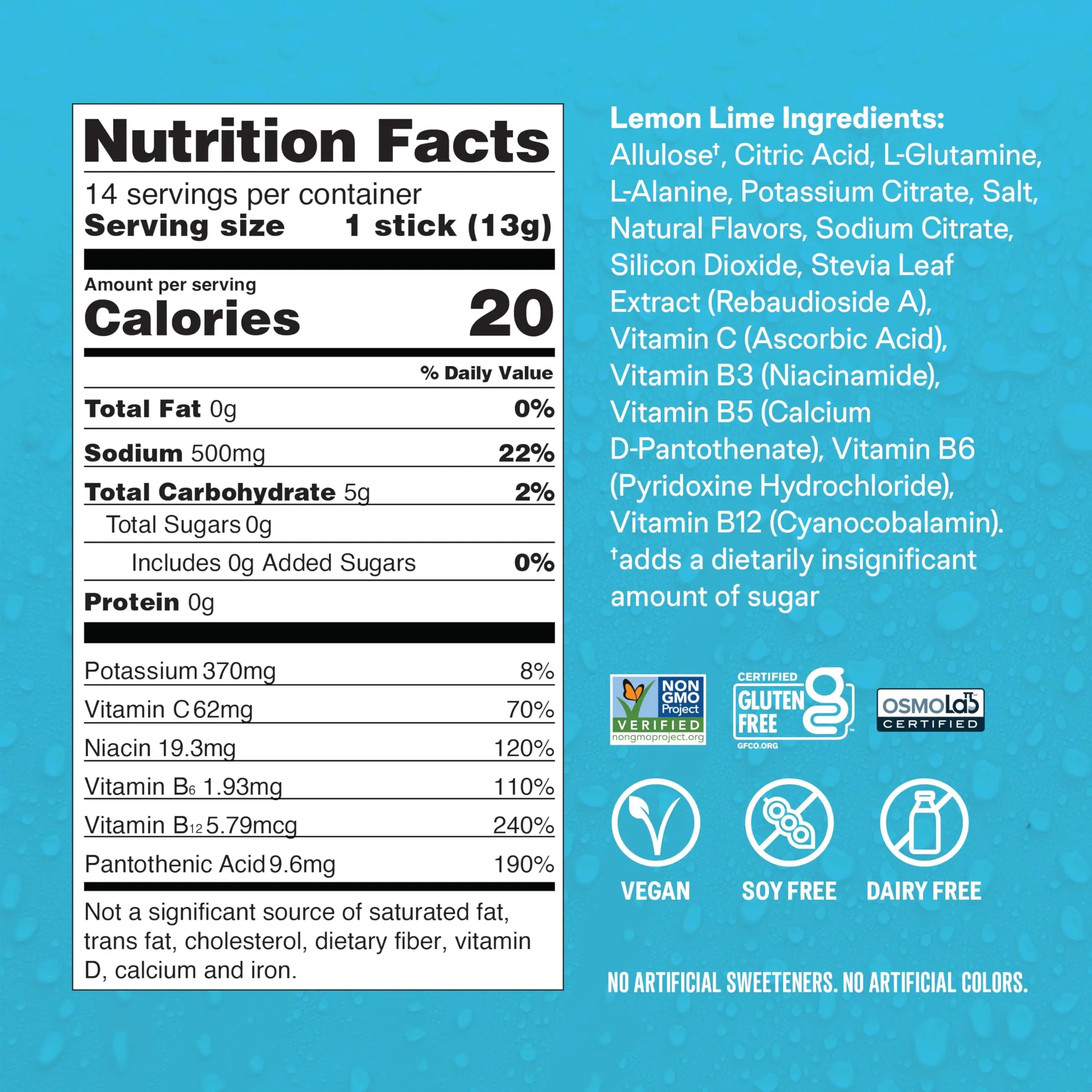 Liquid I.V.® Hydration Multiplier Sugar-Free - Lemon Lime | Electrolyte Powder Drink Mix | 1 Pack(14 Servings) Liquid I.V. Au supplements