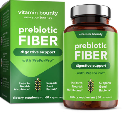Vitamin Bounty Prebiotic Capsules - PreforPro® Prebiotics Supplement for Women & Men Digestive Health & Advanced Gut Health – No Fiber, No Bloating Vitamin BountyUS supplements