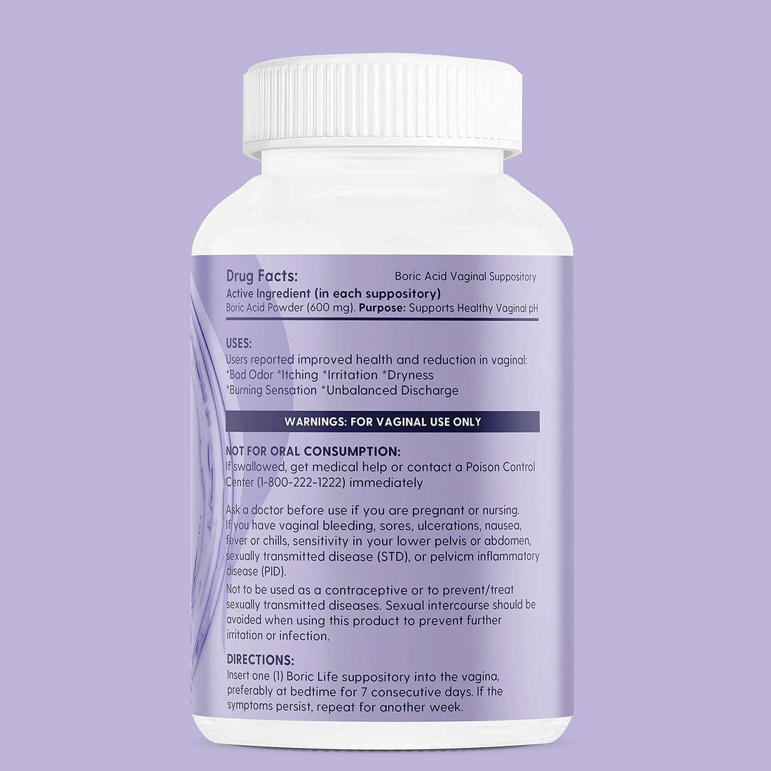 Peachlife Boric Acid Suppositories in Vegetable Capsules - USA Made - Vaginal pH Peachlife Au supplements