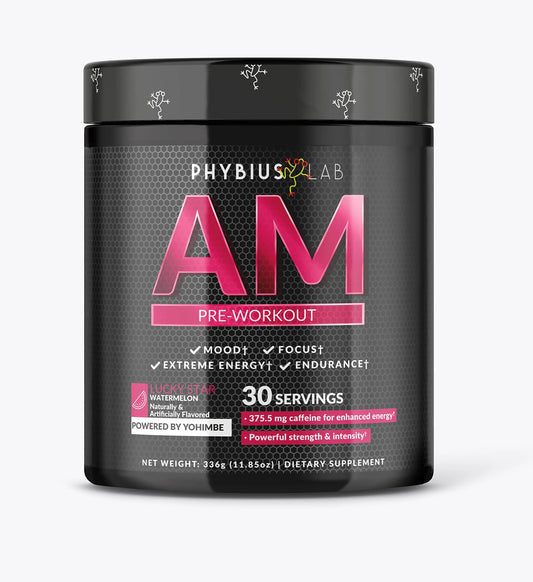 PHYBIUS Lab AM Pre-Workout (Sour Watermelon) Focus, Strength, Powder, 30 Servings PHYBIUS LabAU supplements