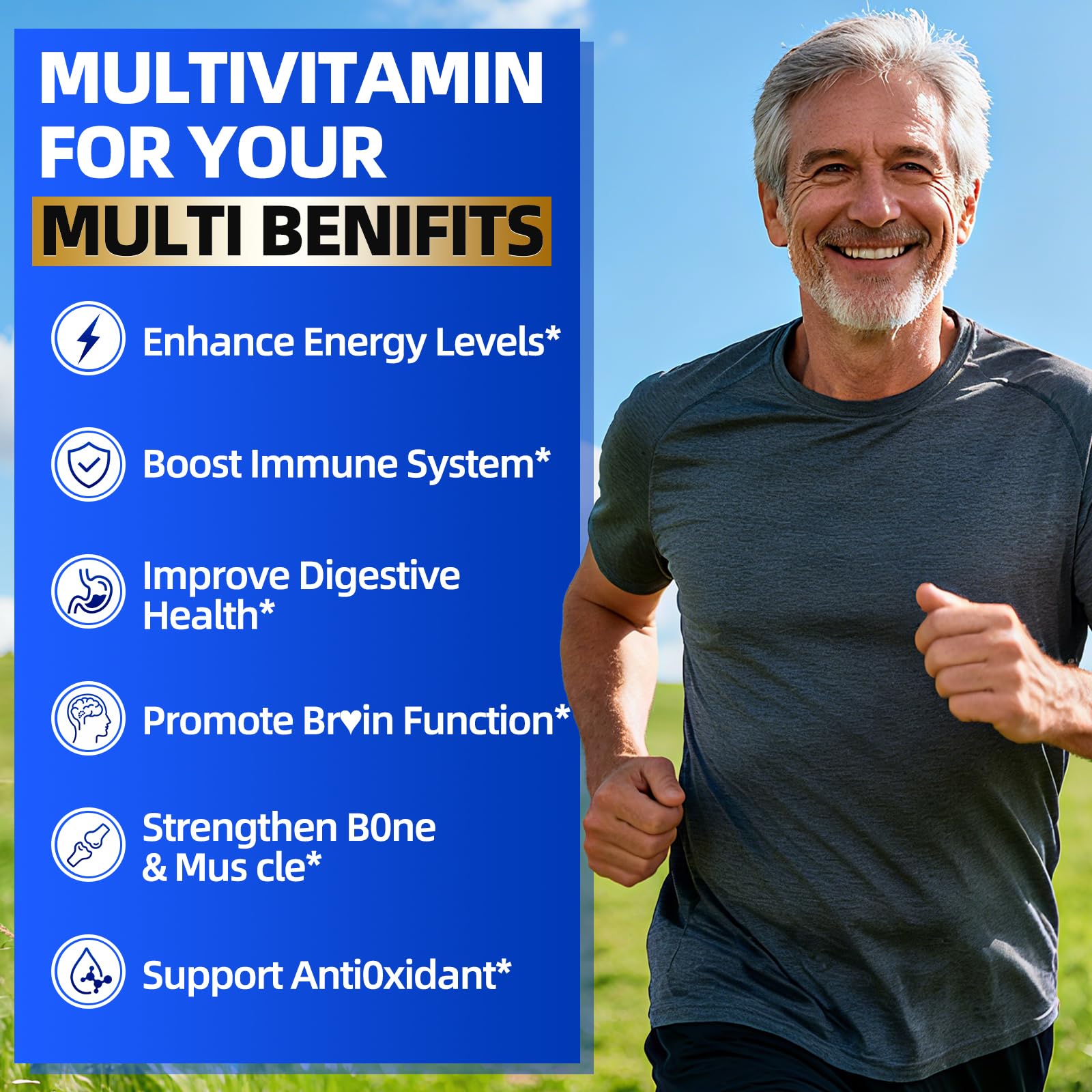 Ceecisee Methylated Multivitamin for Men Over 50: Daily Mens Multivitamins Gummies with Omega Probiotic Magnesium Zinc Vitamins D3 B12 - Energy Immune Support No Iron Vitamins Gummy for Men(60Count) Ceecisee Au supplements