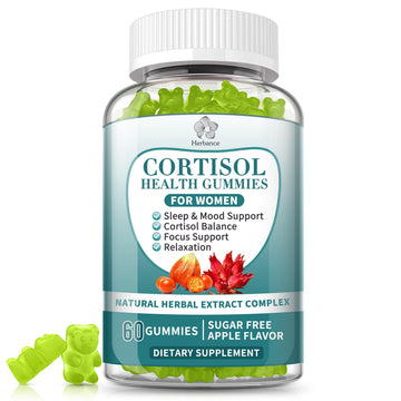 Cortisol Supplements Gummies for Women, Cortisol Reducer w.Ashwagandha Rhodiola Rosea Magnesium L-Theanine Phosphatidylserine Black Peper, Hormone Balanced & Lower Cortisol - 30 Day Vegan Supply Herbance Au supplements
