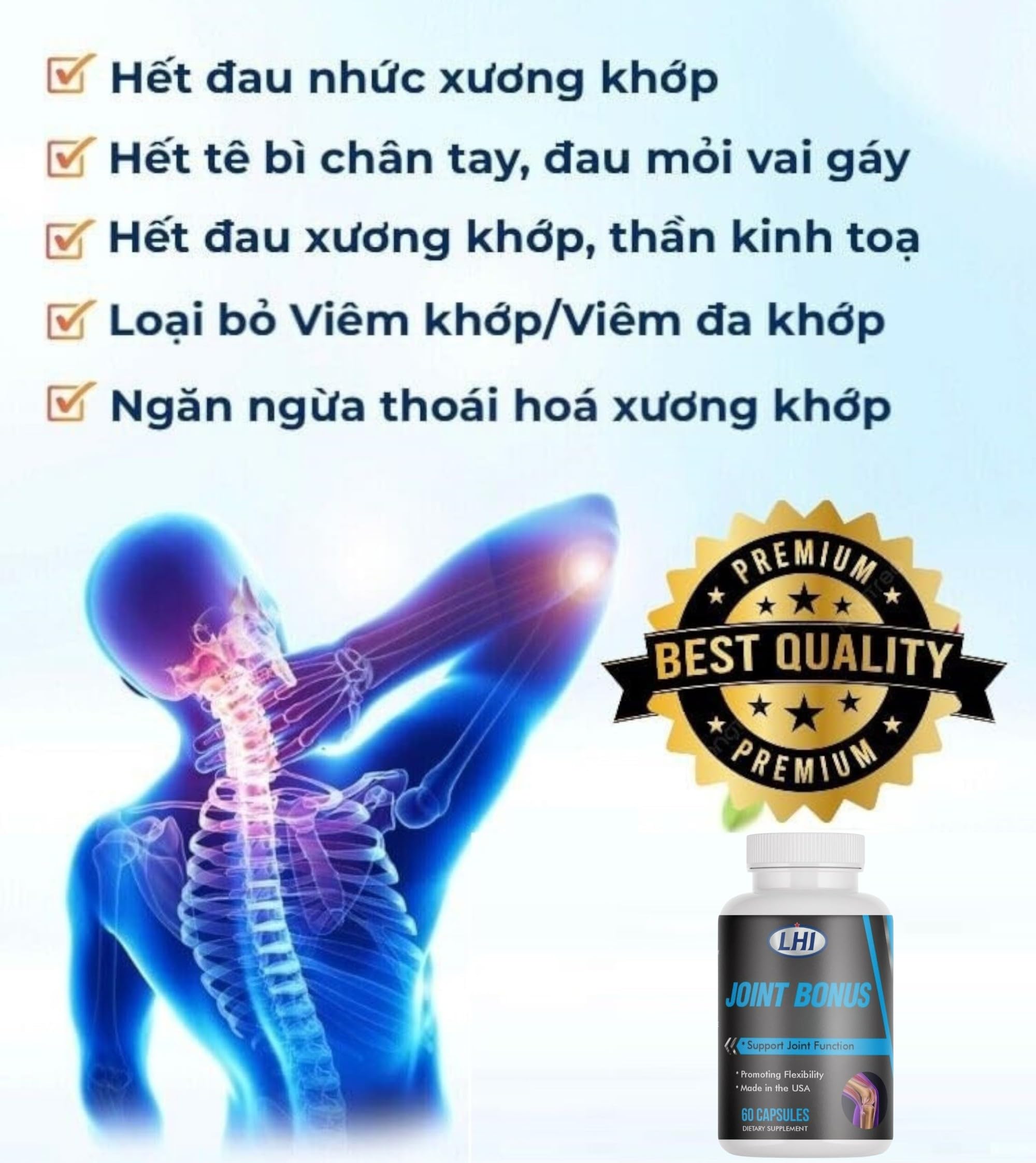 Joint Bonus Hỗ Trợ Xương Khớp (100% Authentic, Sản Phẩm Chính Hãng Tại USA) Generic Au supplements