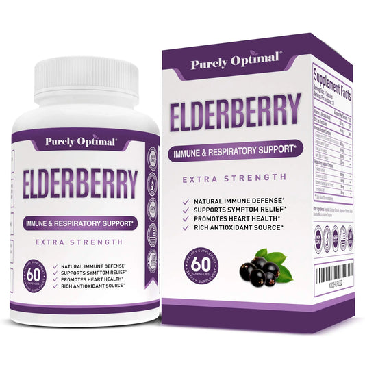 Purely Optimal Premium Black Elderberry Capsules - Sambucus Elderberry Pills for Adults Purely OptimalAU supplements