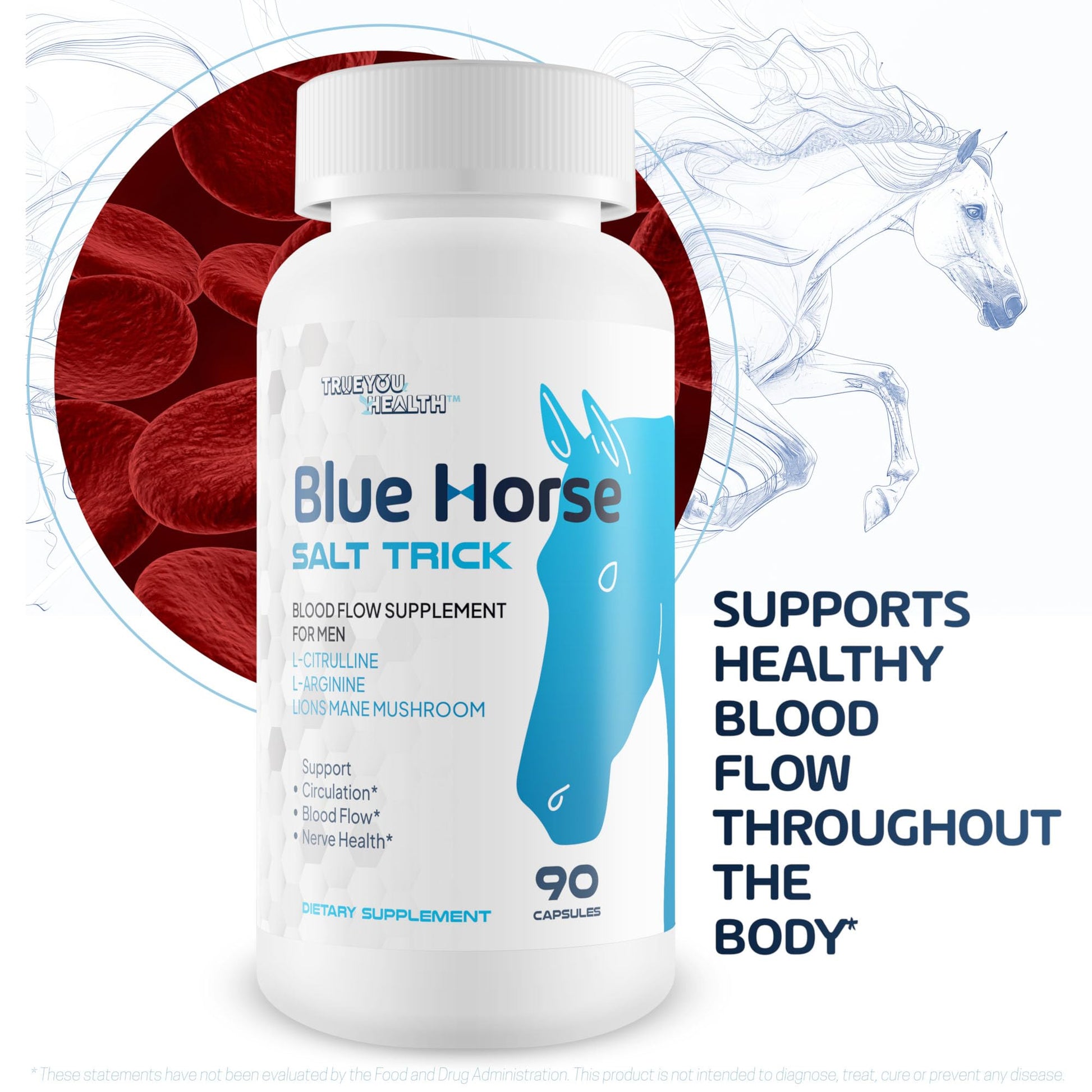 Blue Horse Salt Trick - Our Best Blood Flow Supplement for Men - Our Best Circulation Supplement - Male Circulation Supplements Nitric Oxide Vasodilator to Improve Blood Flow 7 Blue Salt Trick for Men True You Health Au supplements