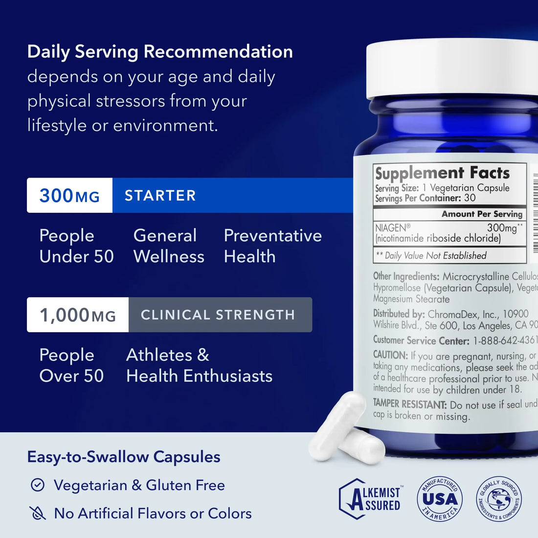 TRU NIAGEN Patented NAD Supplement for Brain Function, Anti Aging & Cell Regeneration, 300mg Niagen, 30 Servings | Supports Cellular Energy, Muscle | Nicotinamide Riboside (NR) Take 1 Daily | 2 Bottle TRU NIAGEN Au supplements