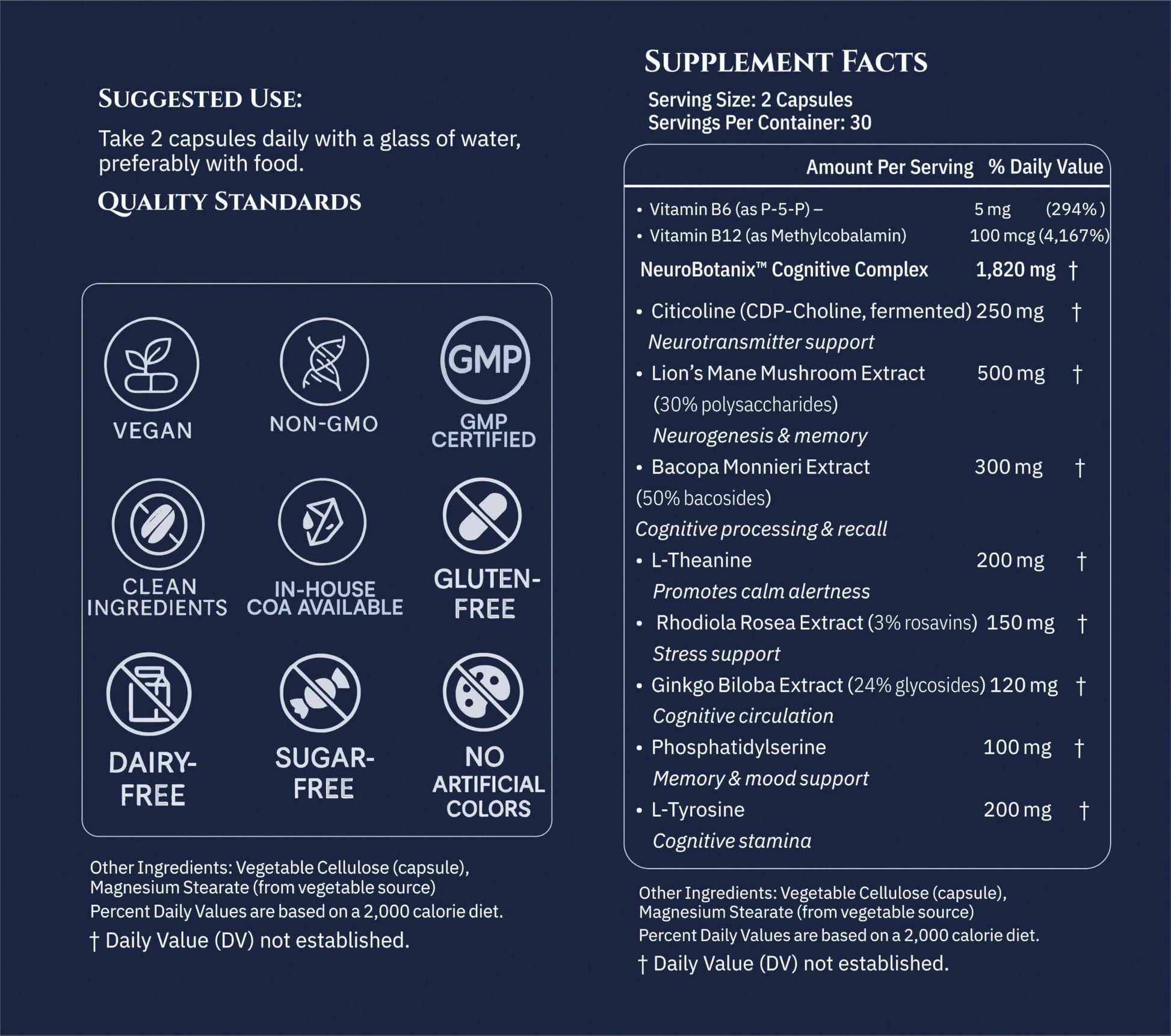 Xenivra Synaptix™ Natural Nootropic Brain Supplement | Herbal Memory & Focus Pills with Citicoline, L-Theanine, Lion’s Mane, Bacopa & Rhodiola | Mental Clarity & Brain Fog Support | 60 Vegan Capsules XENIVRA NATURE, AMPLIFIED BY SCIENCE Au supplements