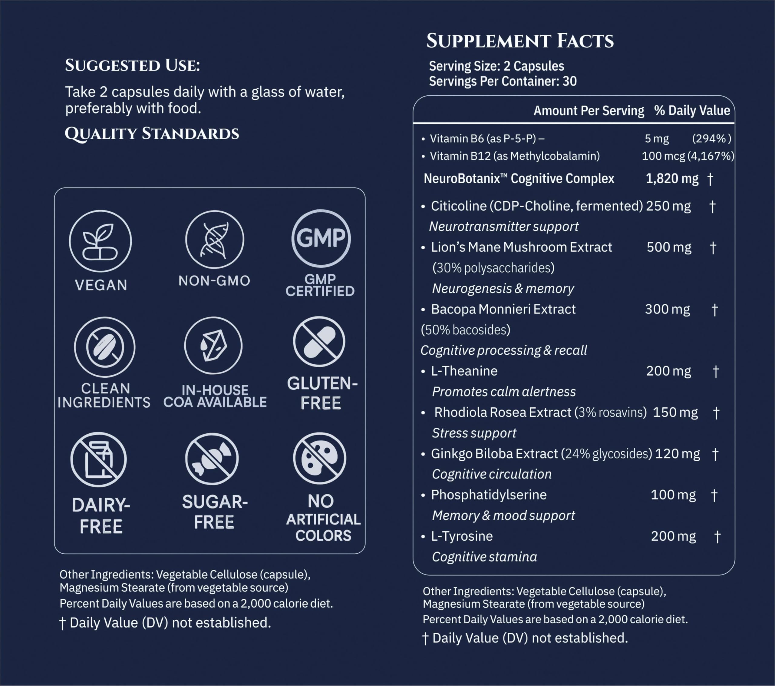 Xenivra Synaptix™ Natural Nootropic Brain Supplement | Herbal Memory & Focus Pills with Citicoline, L-Theanine, Lion’s Mane, Bacopa & Rhodiola | Mental Clarity & Brain Fog Support | 60 Vegan Capsules XENIVRA NATURE, AMPLIFIED BY SCIENCE Au supplements